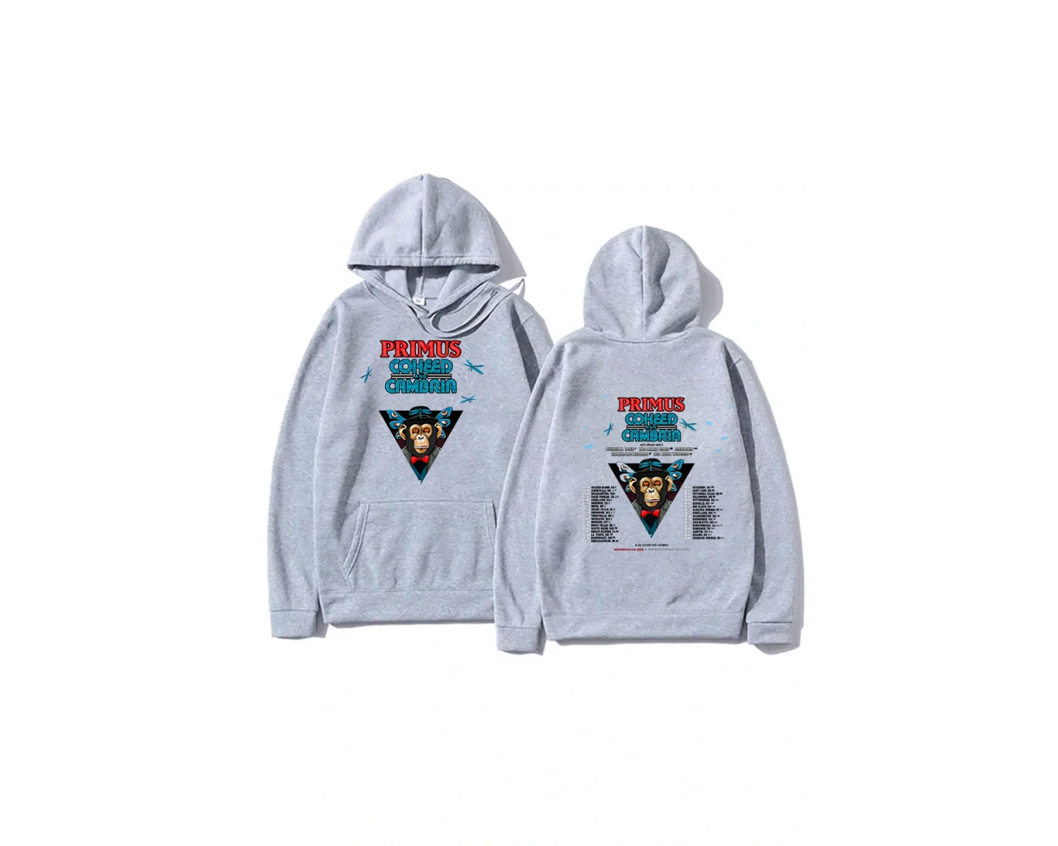 Beyaz Unisex Retro kaya müzik Primusss grafik baskı kapşonlu elbise erkekle