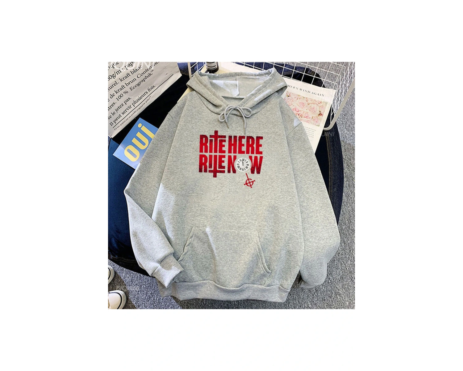 Beyaz Unisex Rite burada Rite şimdi mektup baskı hayalet Rock Band Streetwear rah