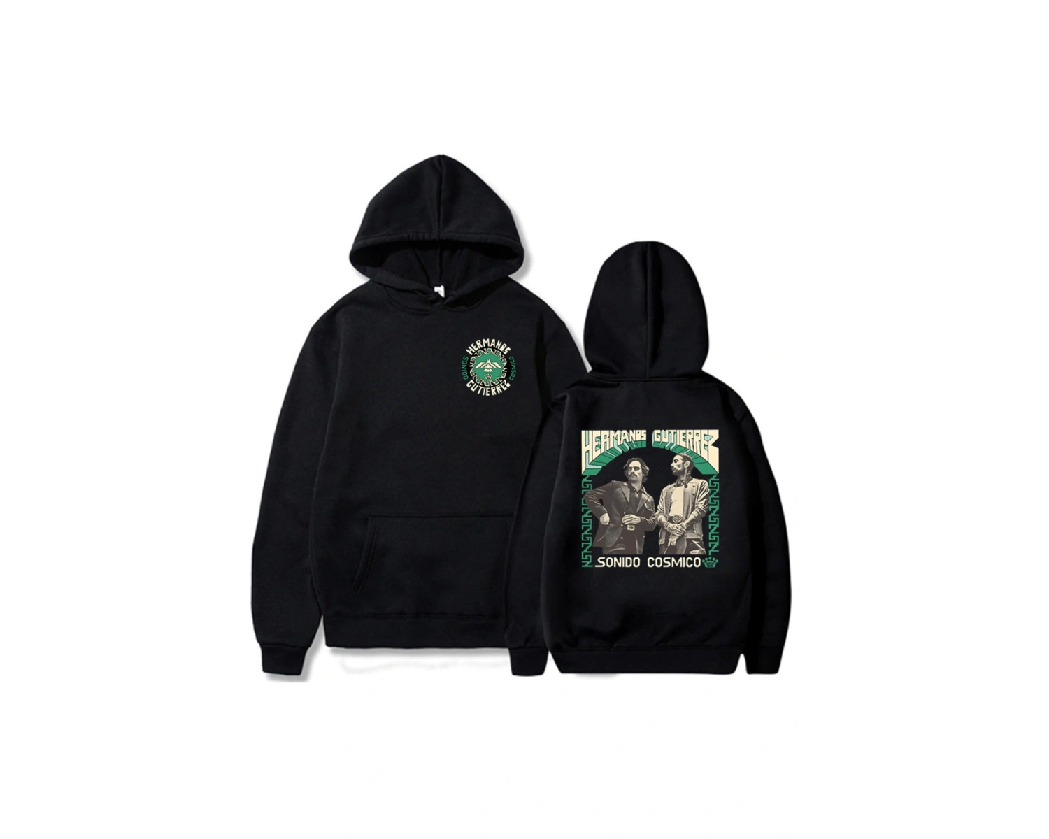 Beyaz Unisex Sonido Cosmico tur Band Hermanos Gutierrez grafik rahat Streetwe