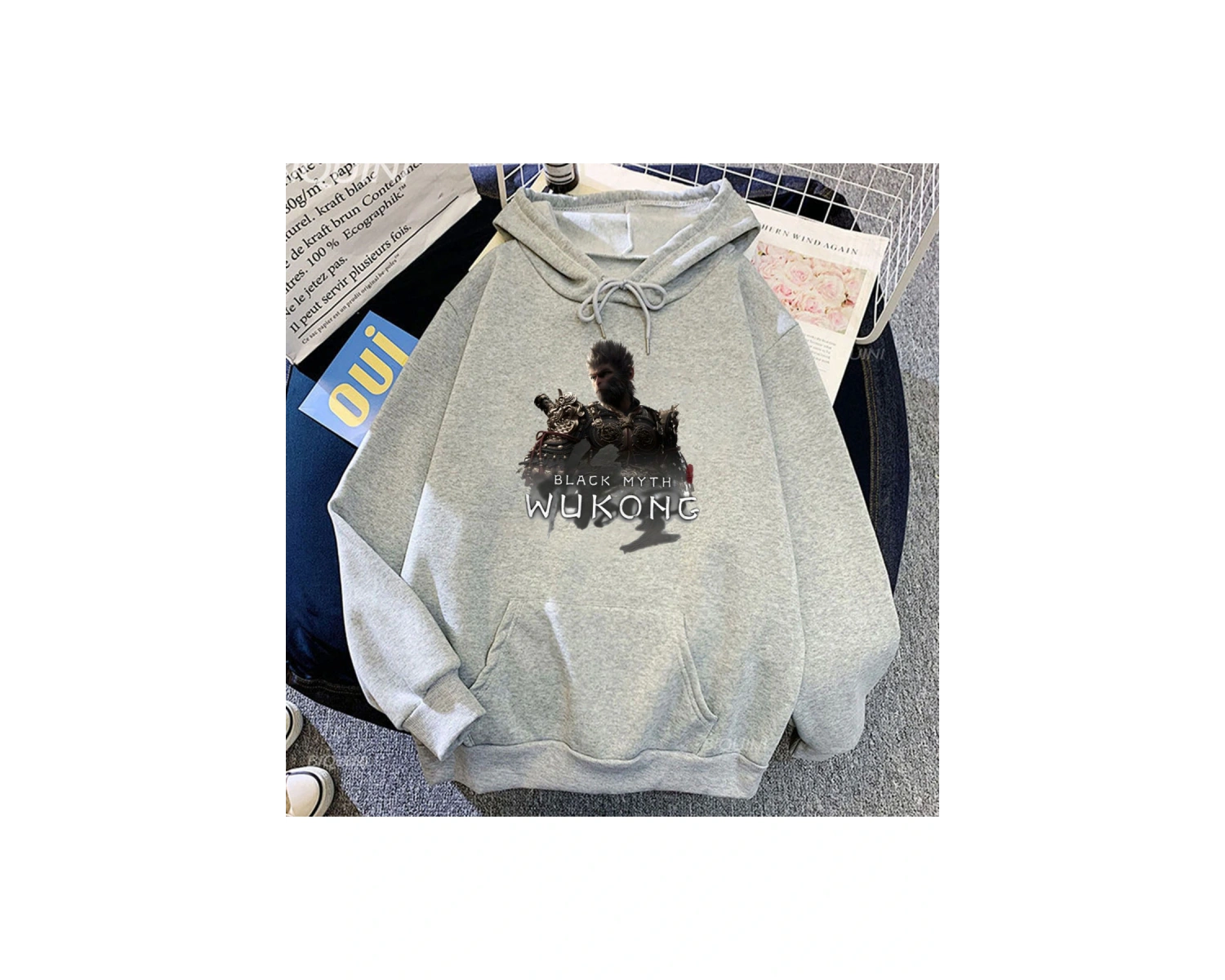 Beyaz Unisex Streetwear oyunu siyah efsane Wukongg Streetwear cep e