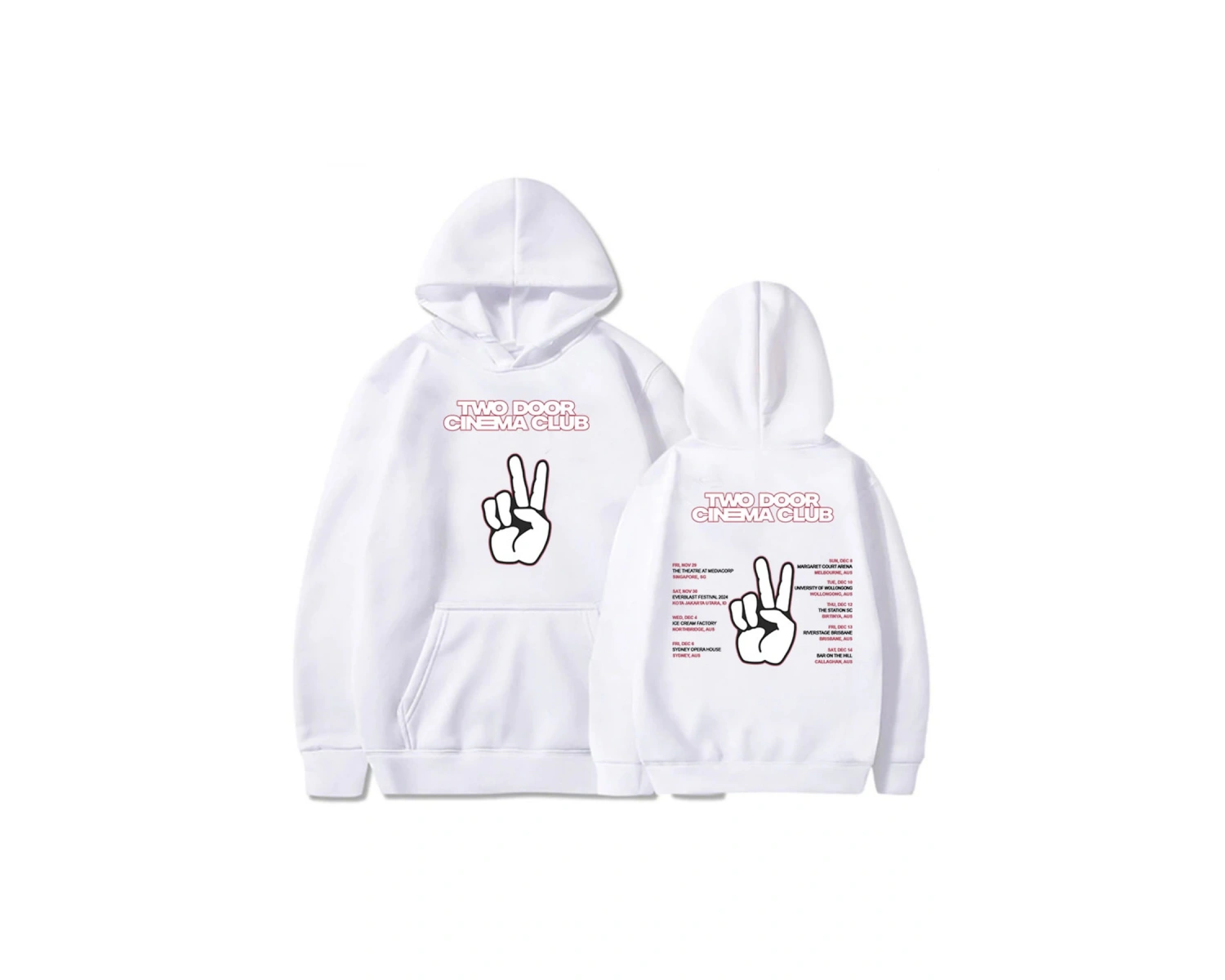 Beyaz Unisex Streetwear Two Door Cinema Club Long Sleeve Men Women Winter Sweatshirts Sudad