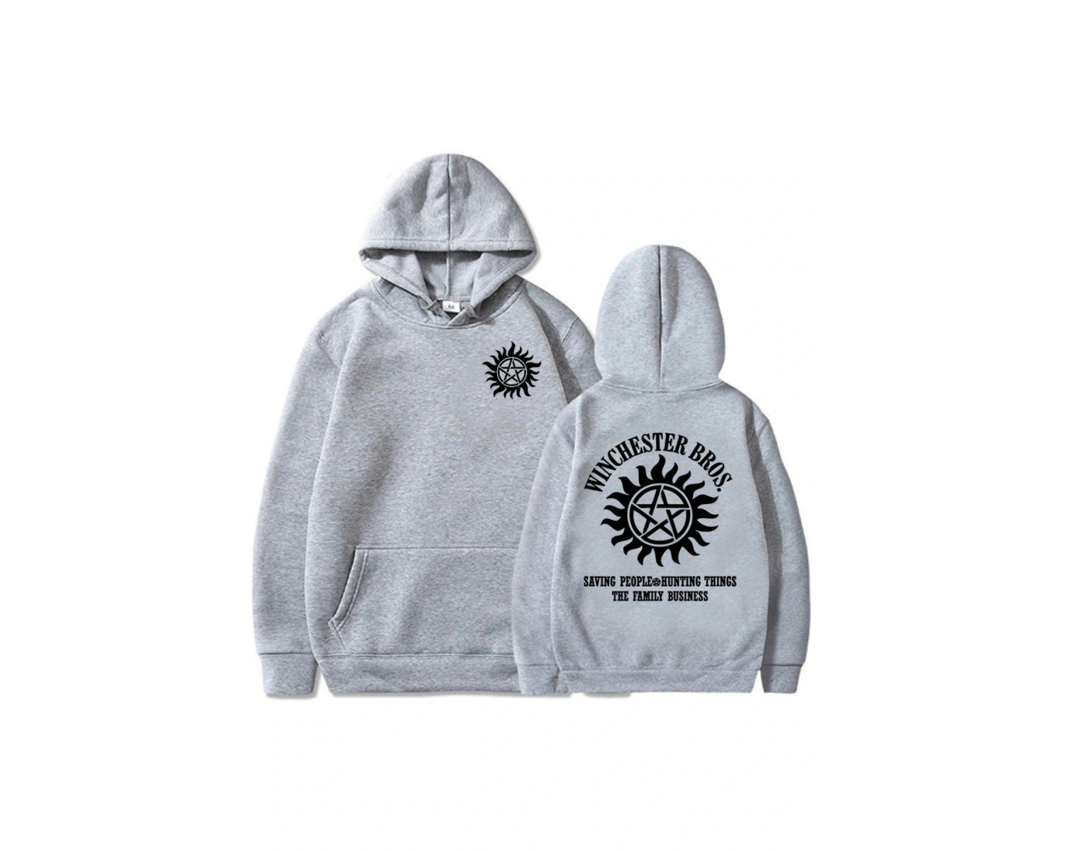 Beyaz Unisex Supernaturall Winchester Bros kapüşonlu Moletom Masculino