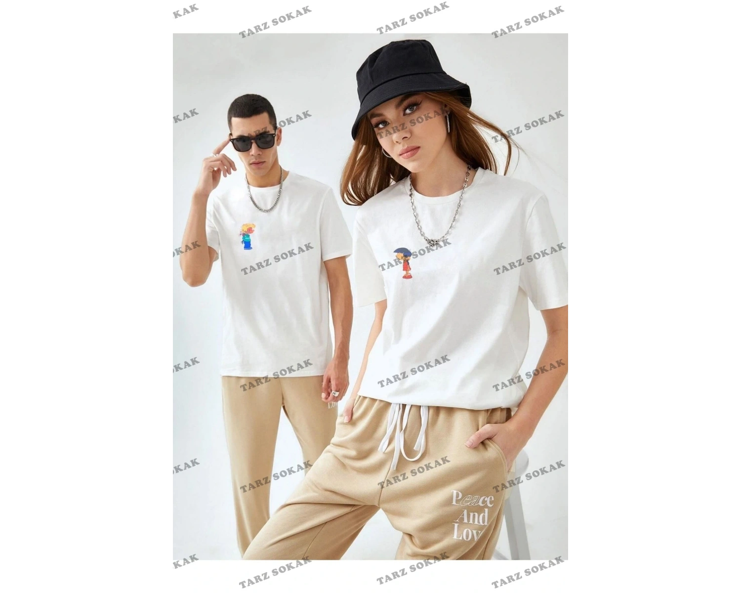 Beyaz Unisex  T-Shirt 1 Adet
