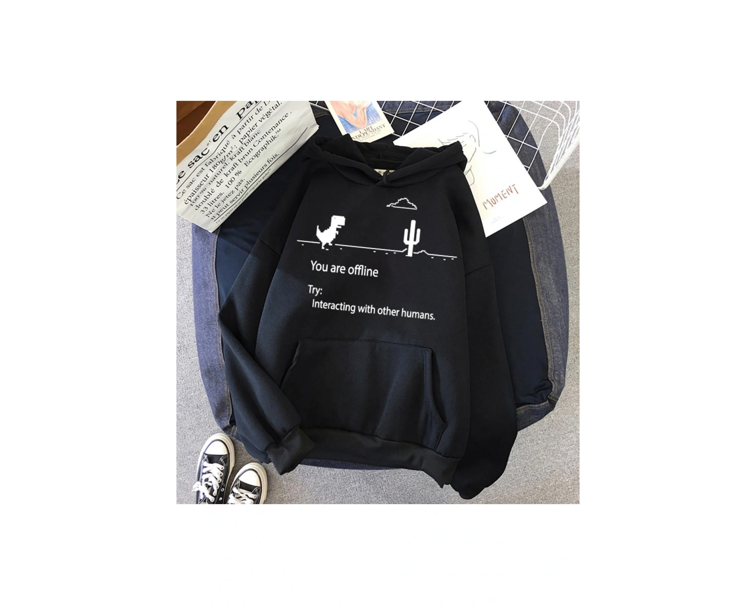 Beyaz Unisex tam kollu Hoodie Hoodie alevler baskı serin Hoody kendisi