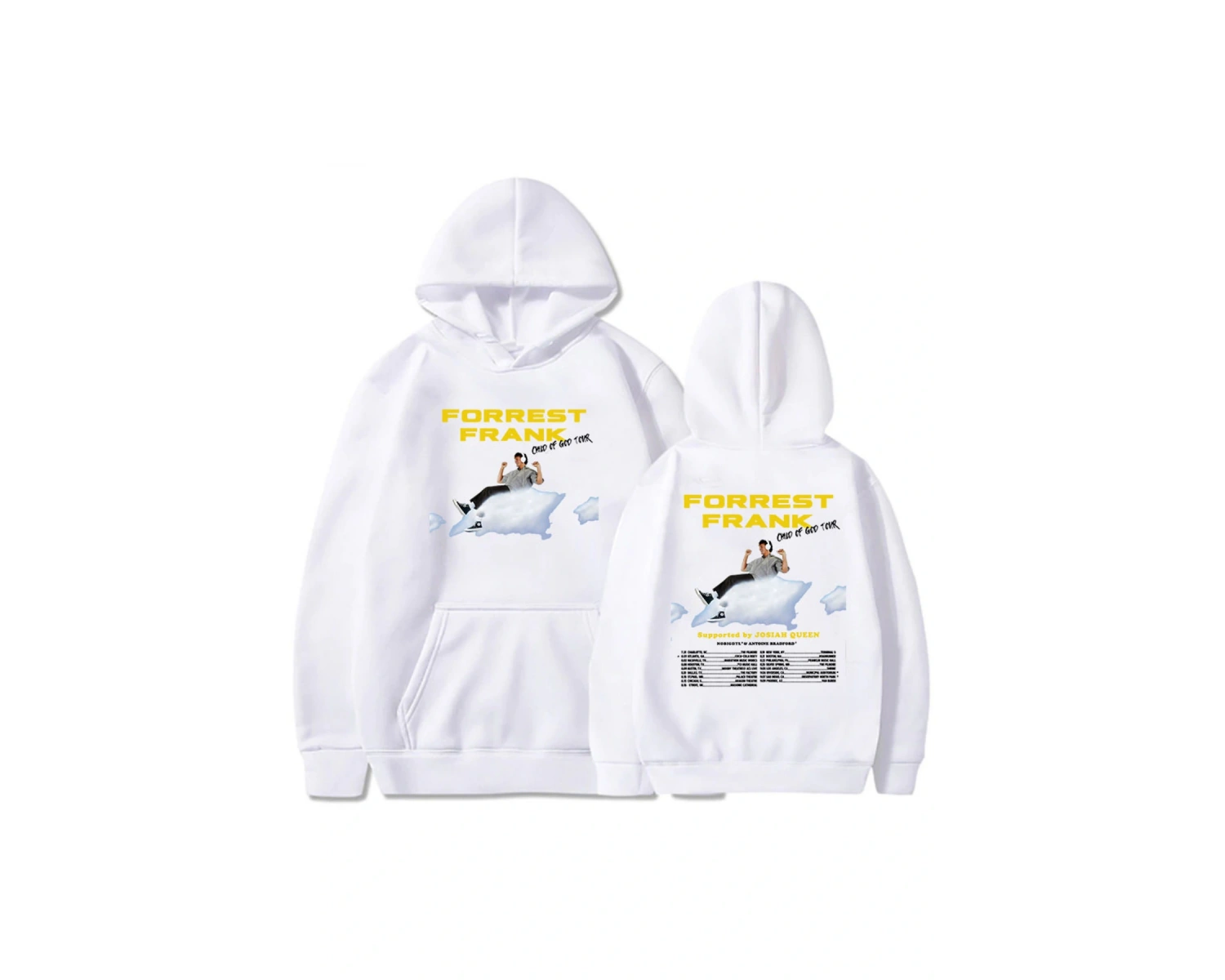 Beyaz Unisex Tanrı turu grafik Frank Frank şarkıcı çocuk baskı kapüşonlu giyim ra