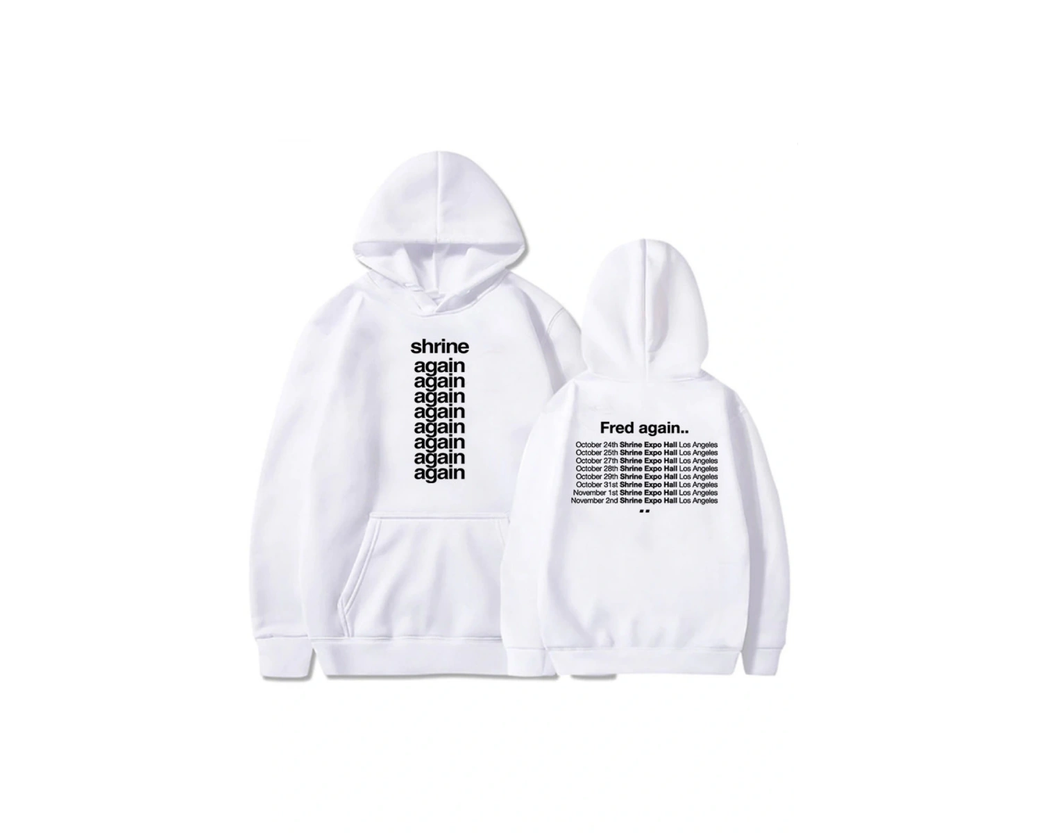 Beyaz Unisex Tapınak Fred tekrar on gün kapşonlu grafik giysi ağır zihinsel m