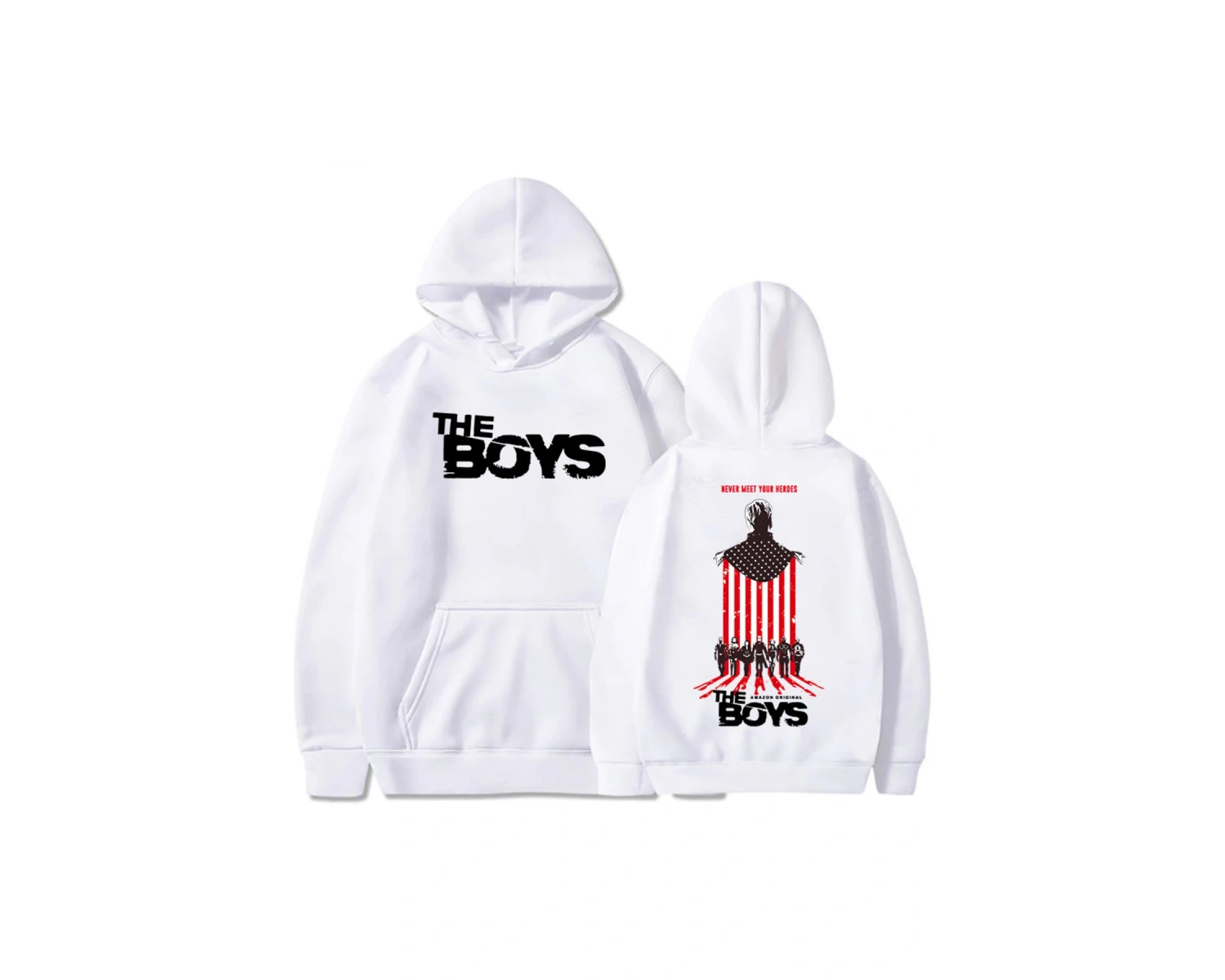 Beyaz Unisex The-boys Homelander Sudaderas Con Capucha film grafik baskı Str