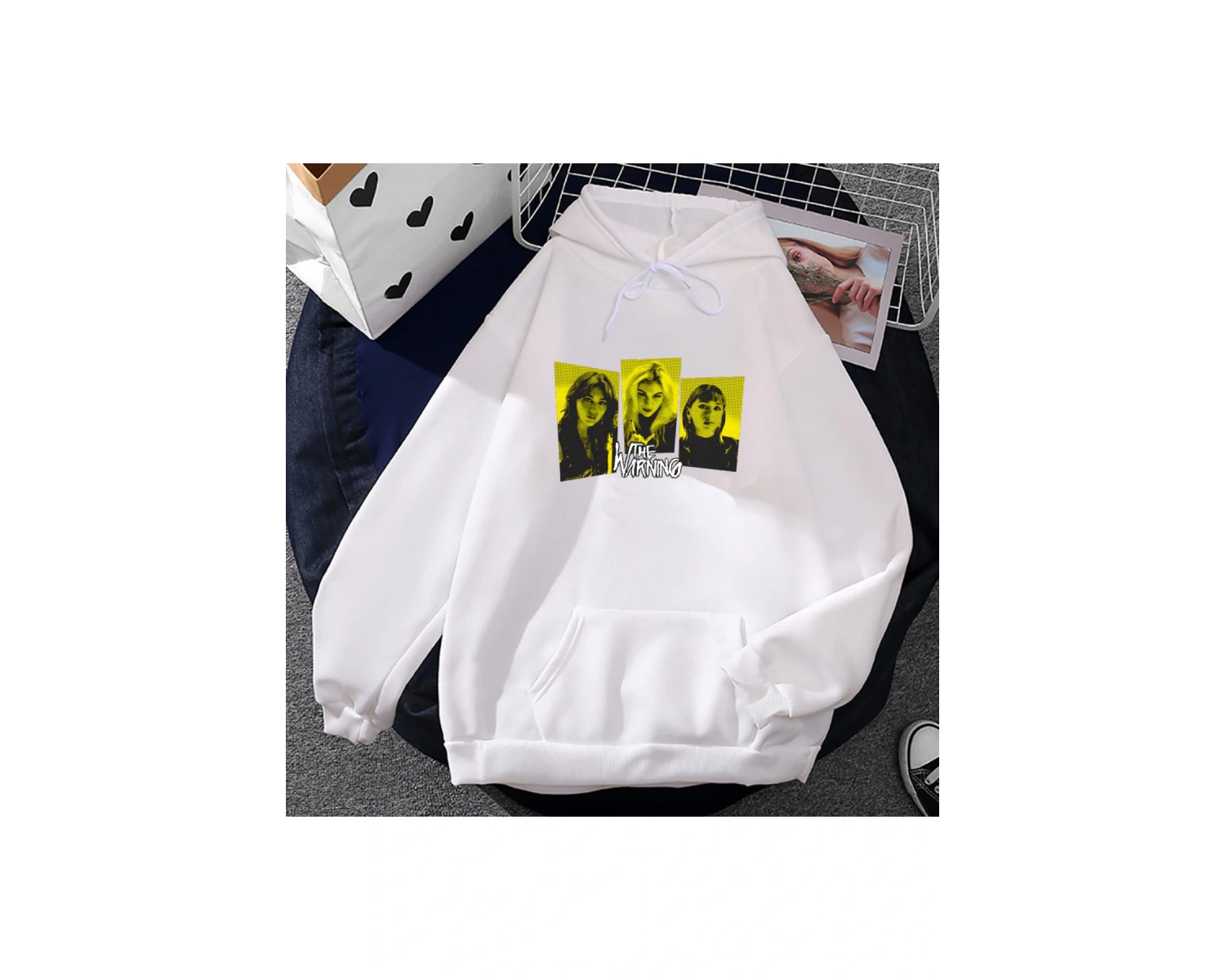 Beyaz Unisex The Warning Band Heavy Mental Fashion Graphic Sweatshirts MenWomen Clothes Long Slee