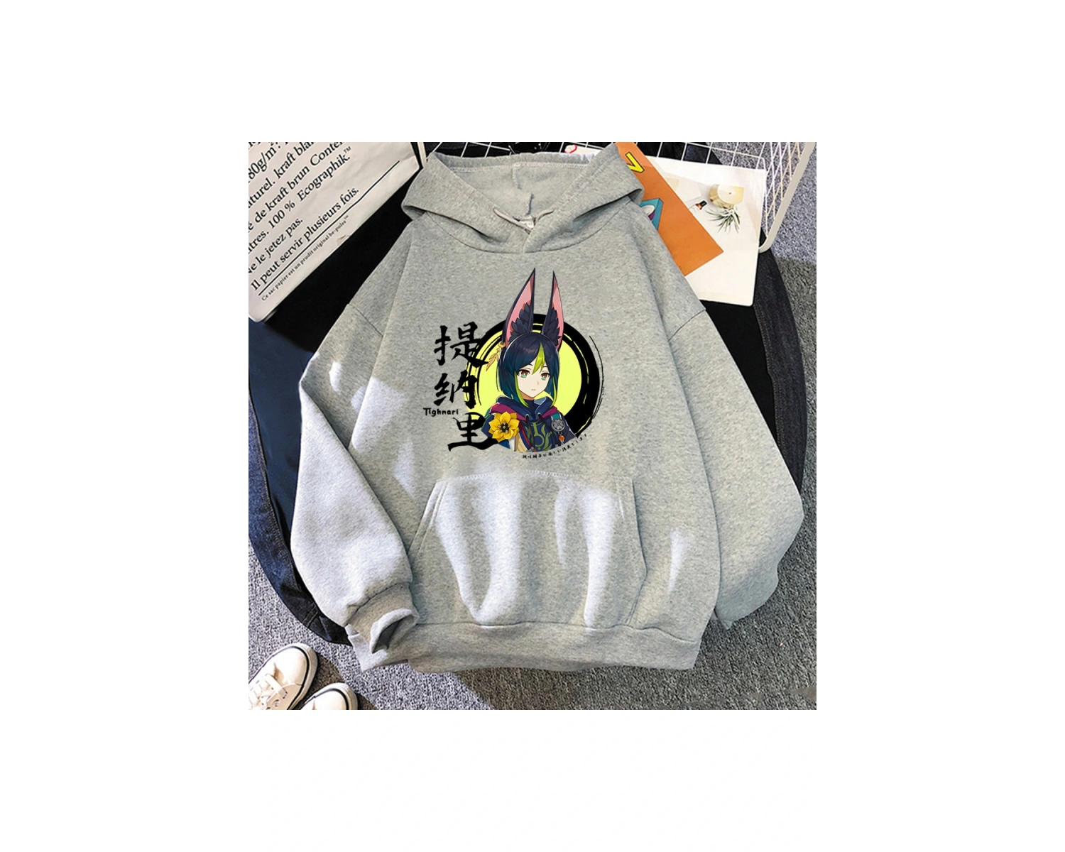 Beyaz Unisex Tighnari oyunu Genshin darbe Harajuku estetik rahat