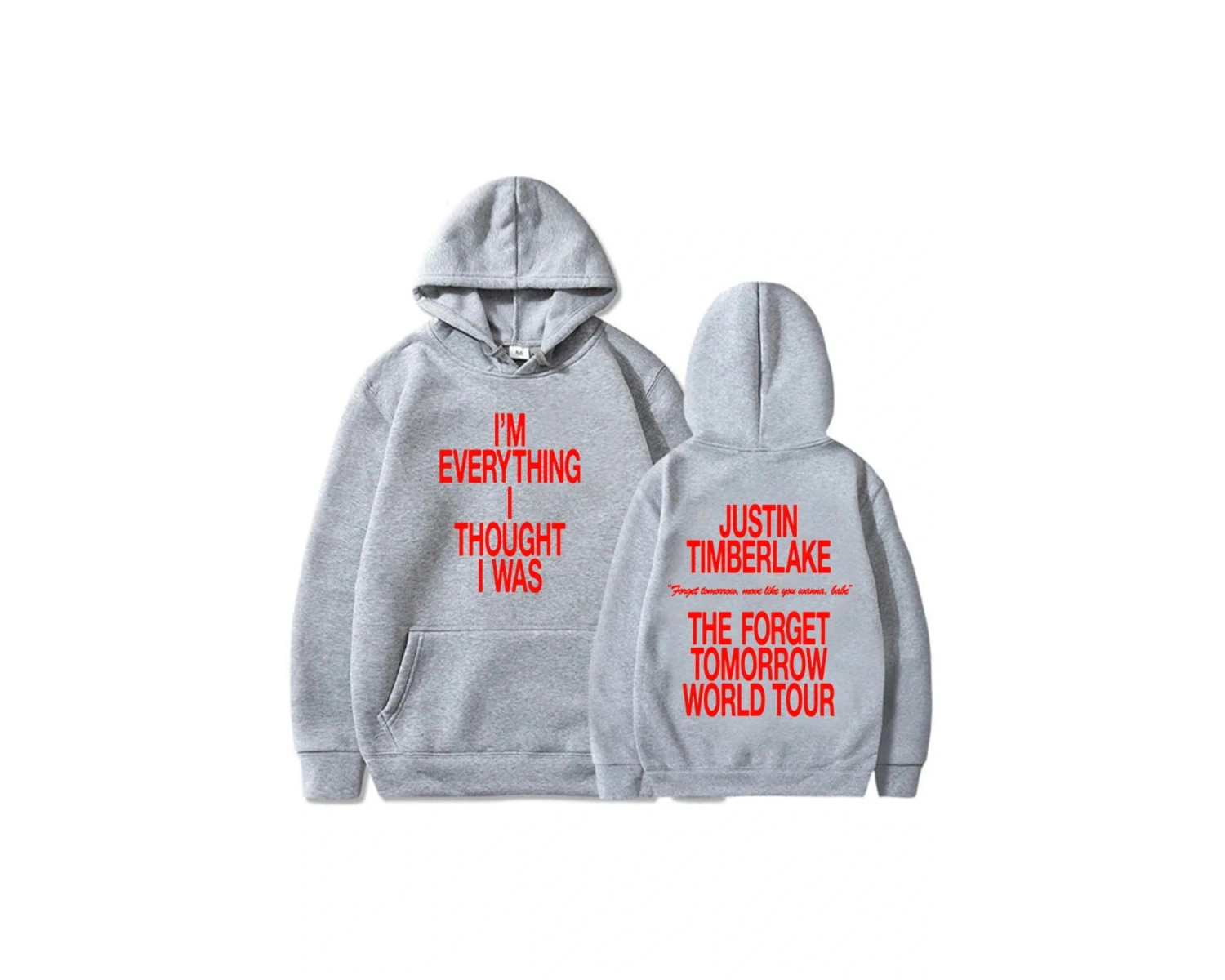 Beyaz Unisex Yarın dünya turu unutmak Justin Timberlake şarkıcı baskı Streetwear Hip Ho