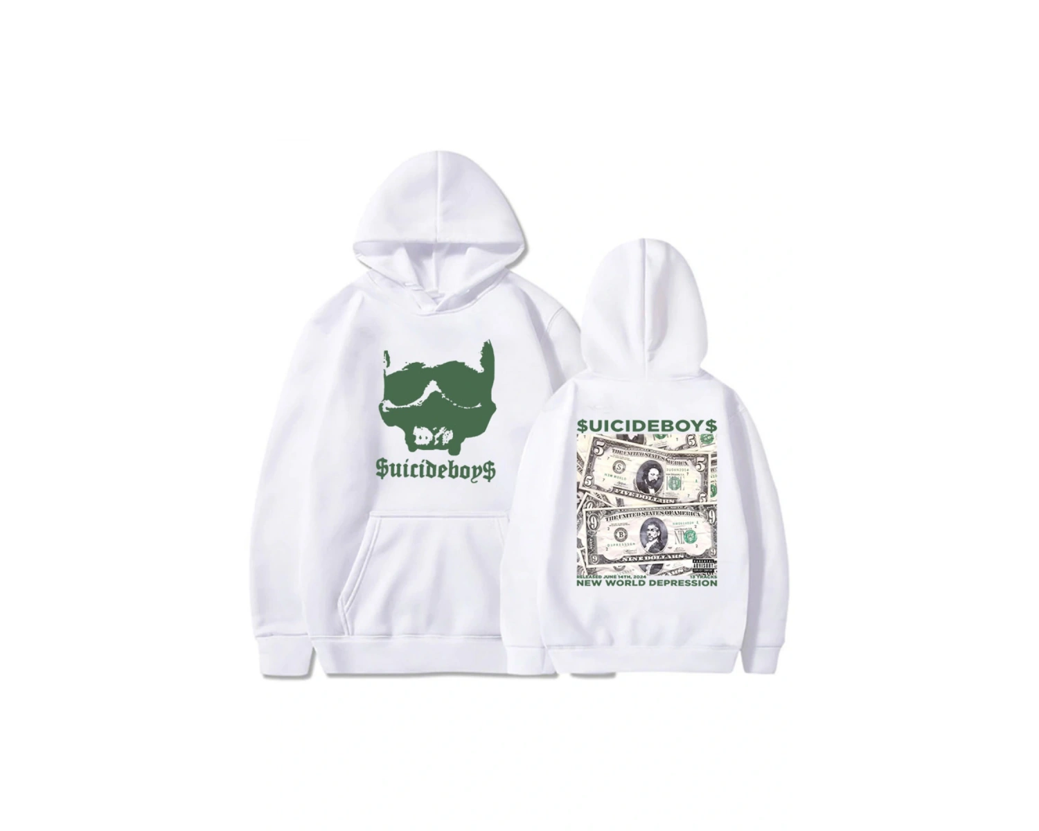 Beyaz Unisex YENI DÜNYA DEPRESSI Albümü Kapüşonlular Streetwear Ropa HombreekSı