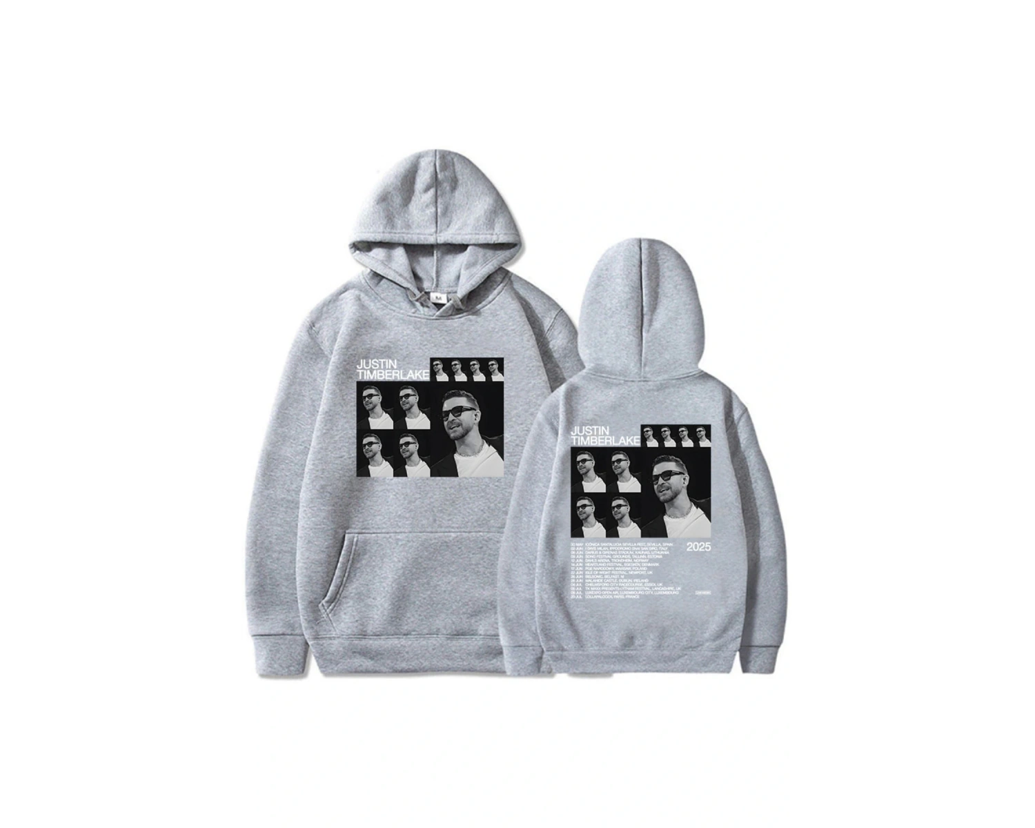 Beyaz Unisexi Justin Timberlake Turu 2025, Moletom Masculino kapüşonlu eşofm