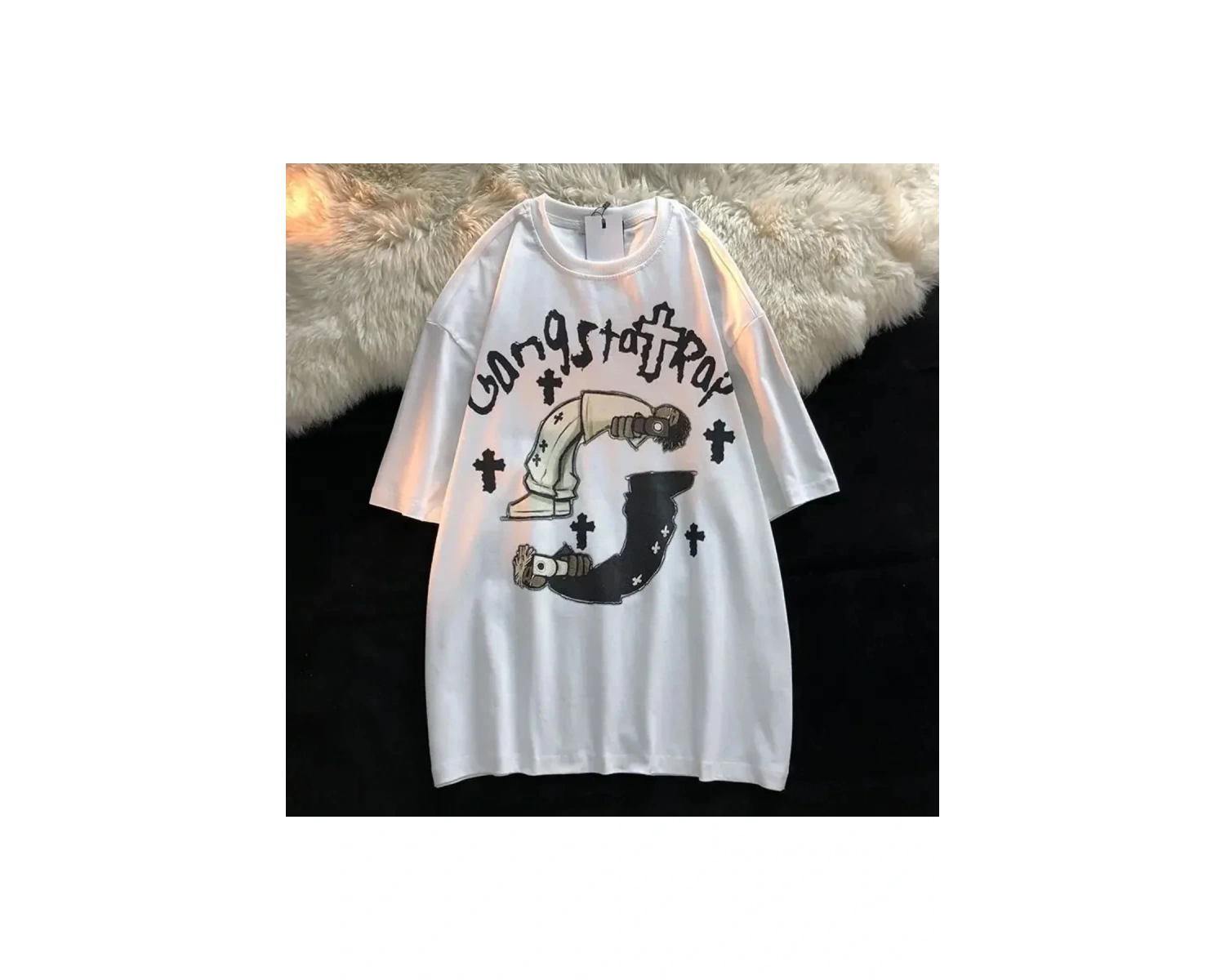 Beyaz Vintage Clairo Charm Kedi Yeni Albümler için Te