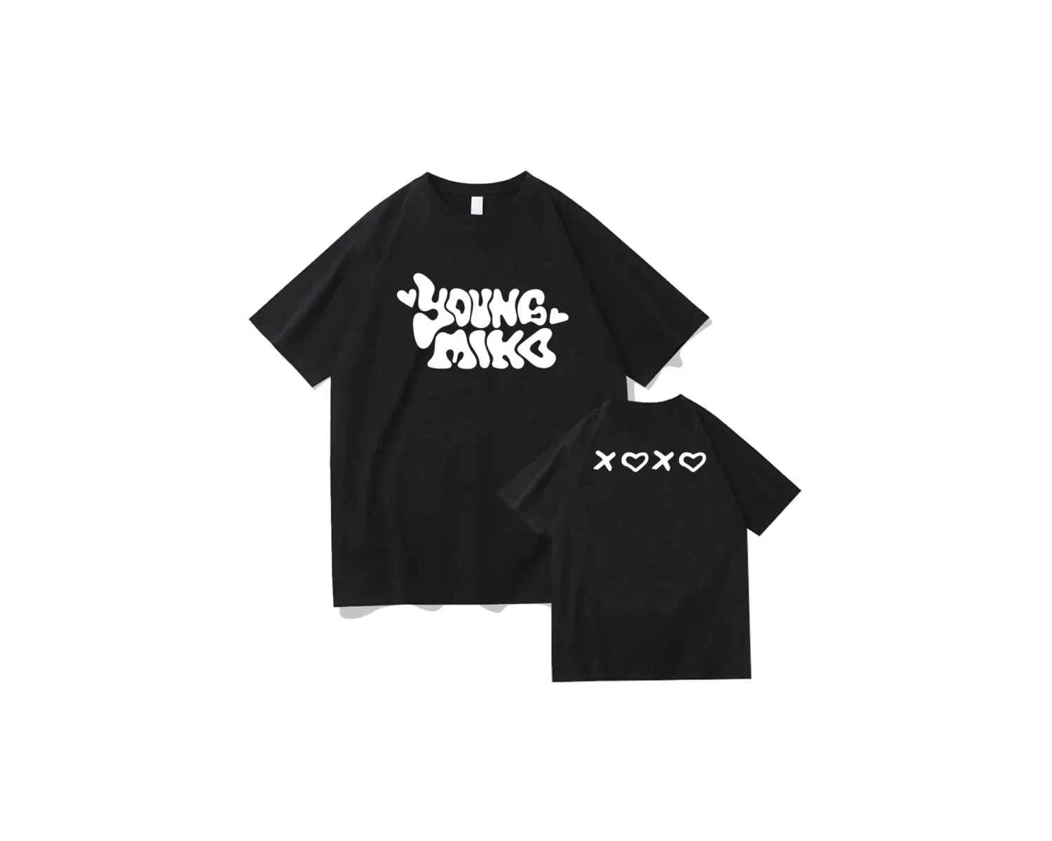 Beyaz XOXO tur konser baskı bebek Miko YoungMiko grafik -gömlek yüksek kal