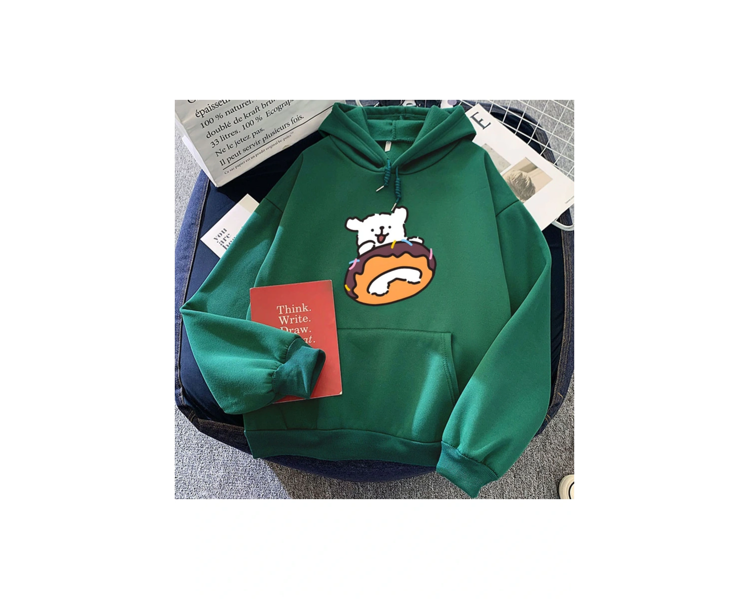 Beyaz Yavru Malta Köpeği ÇörekHoodies Kawaii Kar