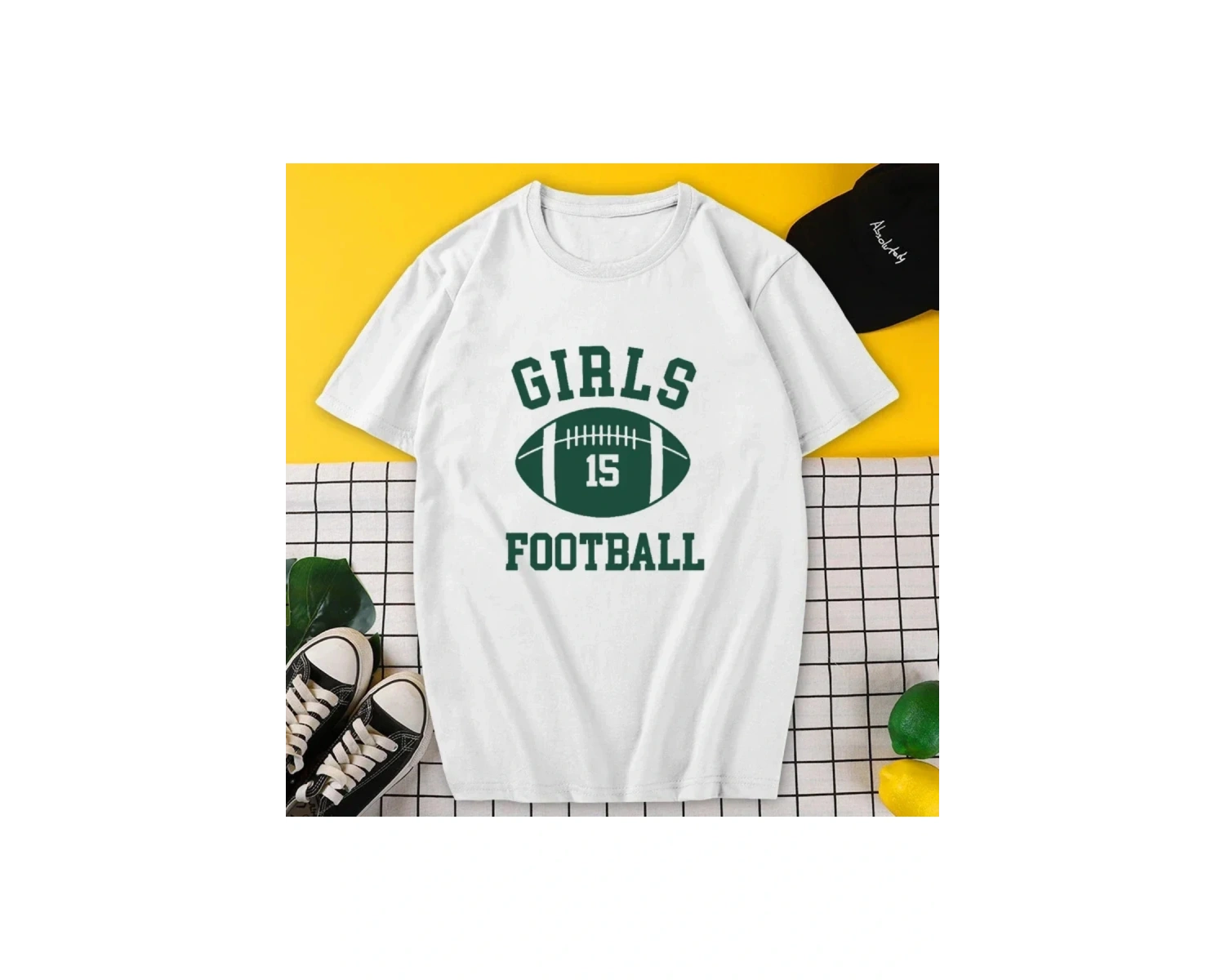 Beyaz Yaz Günlük Sevimli Meyve ve Sebze Baskı Gevşek Yuvarlak Yaka Günlük S