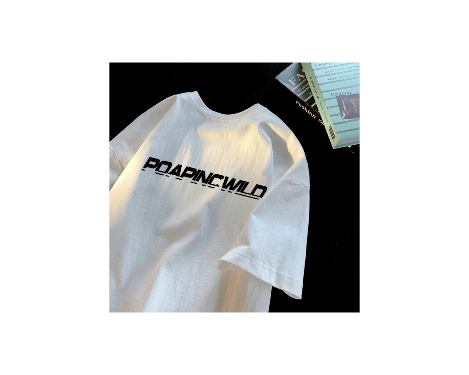 Beyaz Yaz Trendi Yaz Üst Hong Kong Faionable Grafik Tees Unisex Ca