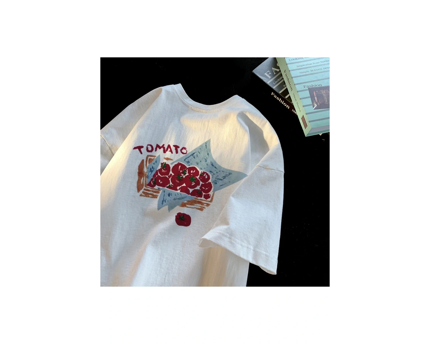 Beyaz Yaz Trendi Yaz Üst Hong Kong Faionable Grafik Tees Unisex Ca