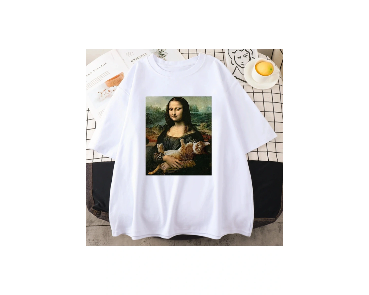 Beyaz Yeni Amerikan Tarzı Eğlenceli Tasarım Baskılı Tops