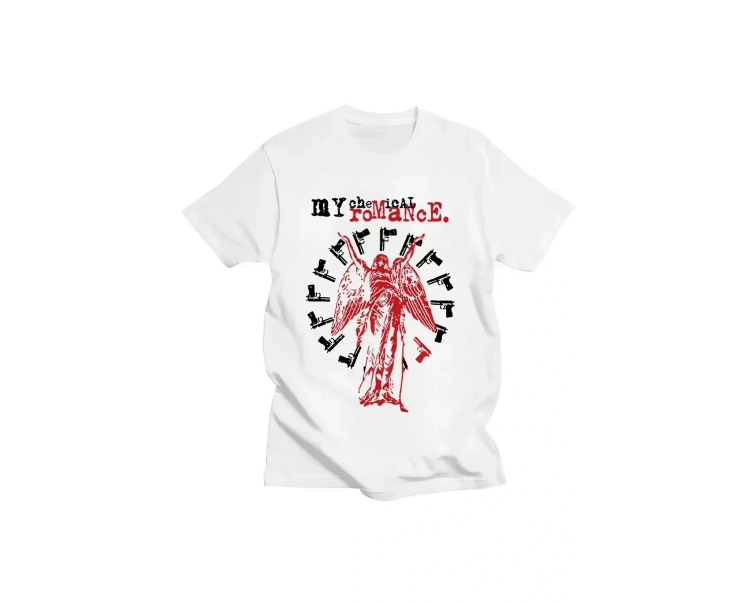 Beyaz Yeşil Çizgili Dudaklar Harfler Baskılı Yuvarlak Yaka günlük Grafik T