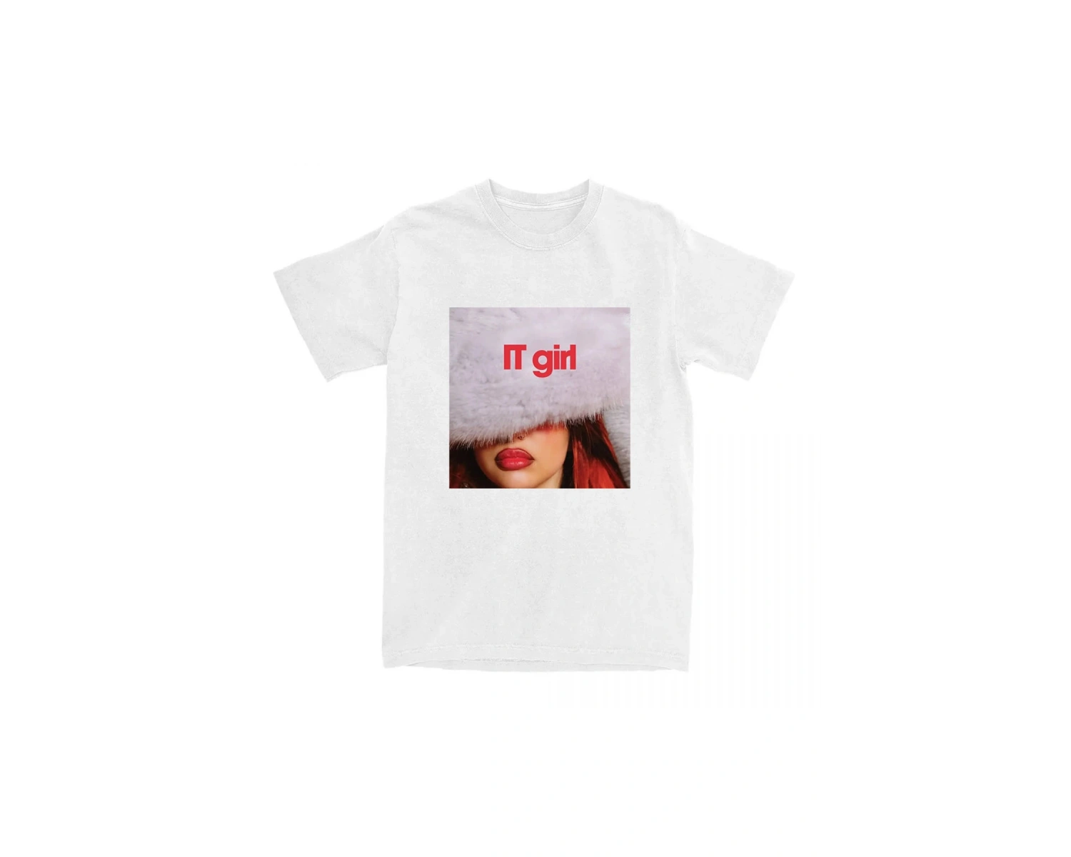 Beyaz YEŞİM BT Tek baskılı Yuvarlak Boyun