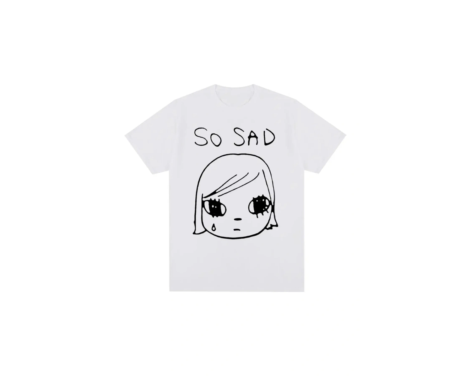 Beyaz Yoshitomo Nara Sad Vintage Japonya Parti Yeni Tee Tshirt an Üstleri