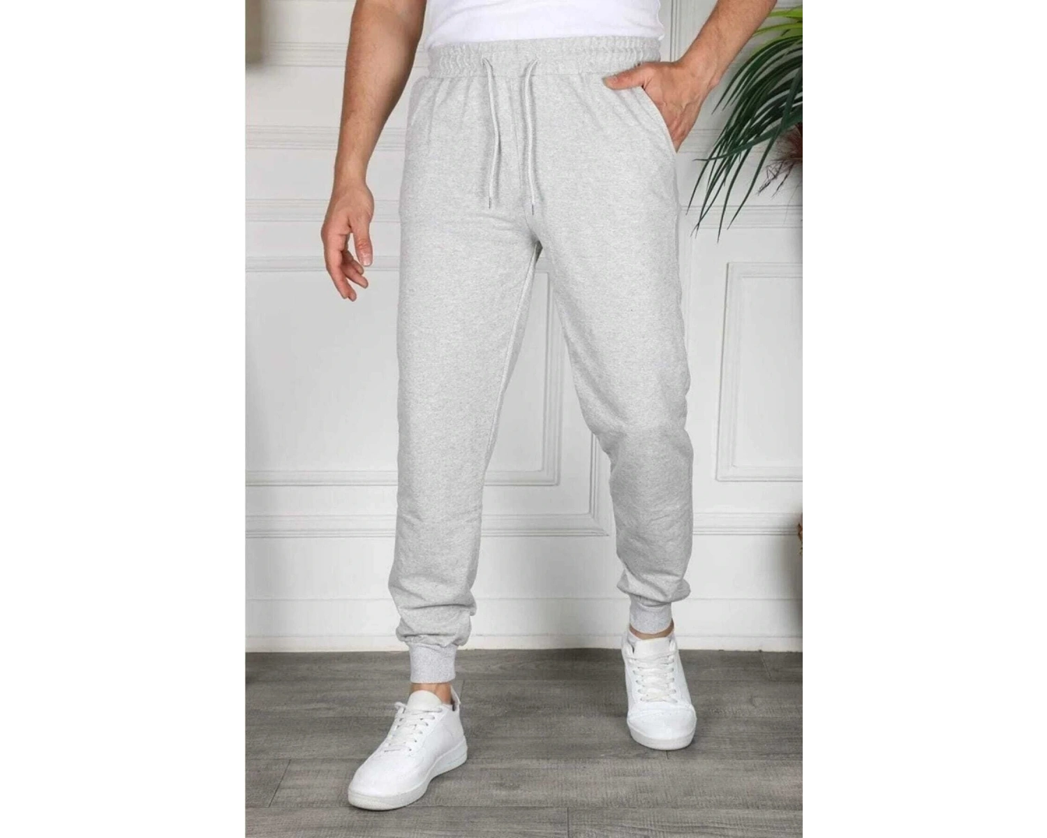 BF PLUS Gri Renk Slim Fit Jogger Alt Eşofman JGR12