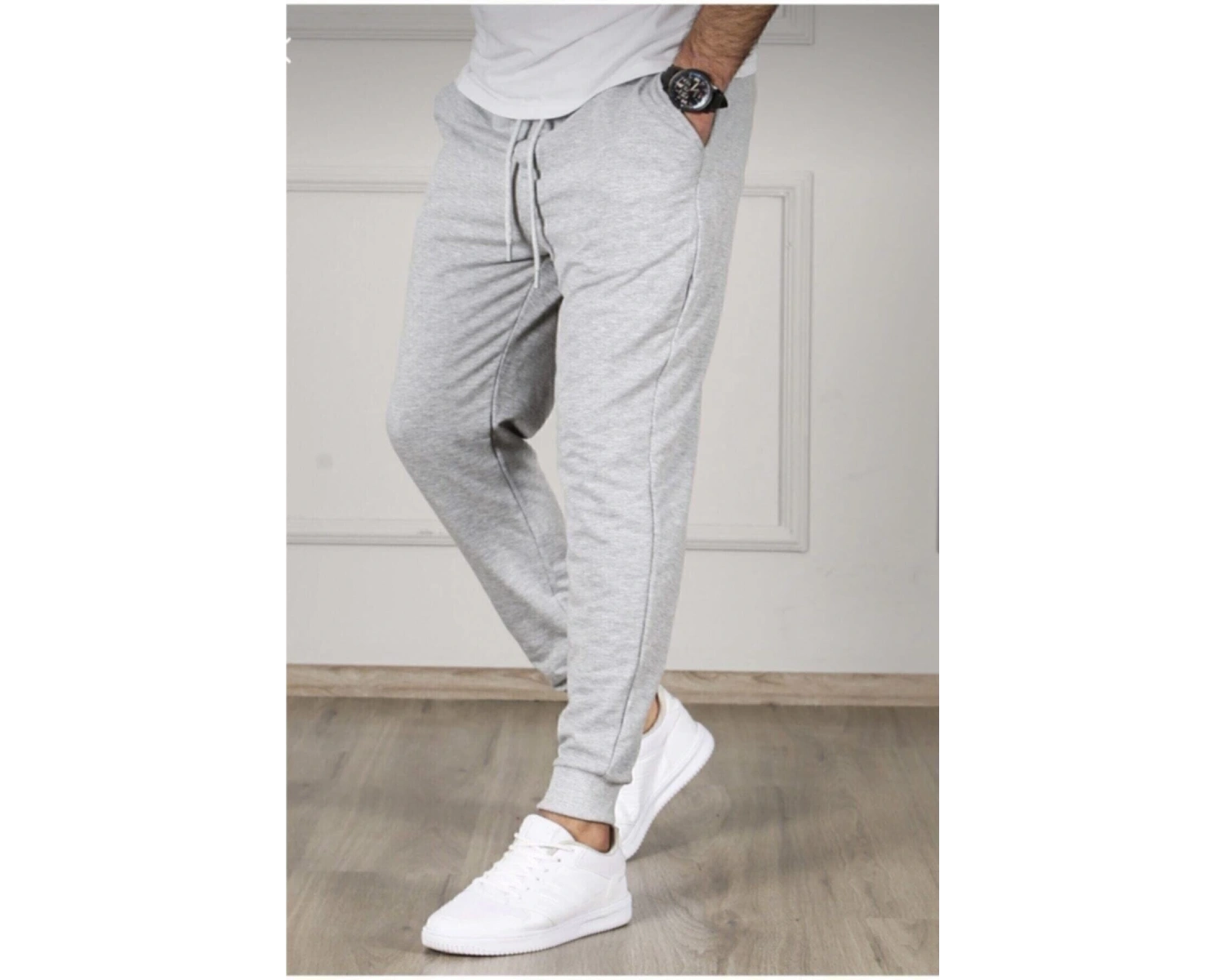 BF PLUS Gri Renk Slim Fit Jogger Alt Eşofman JGR12