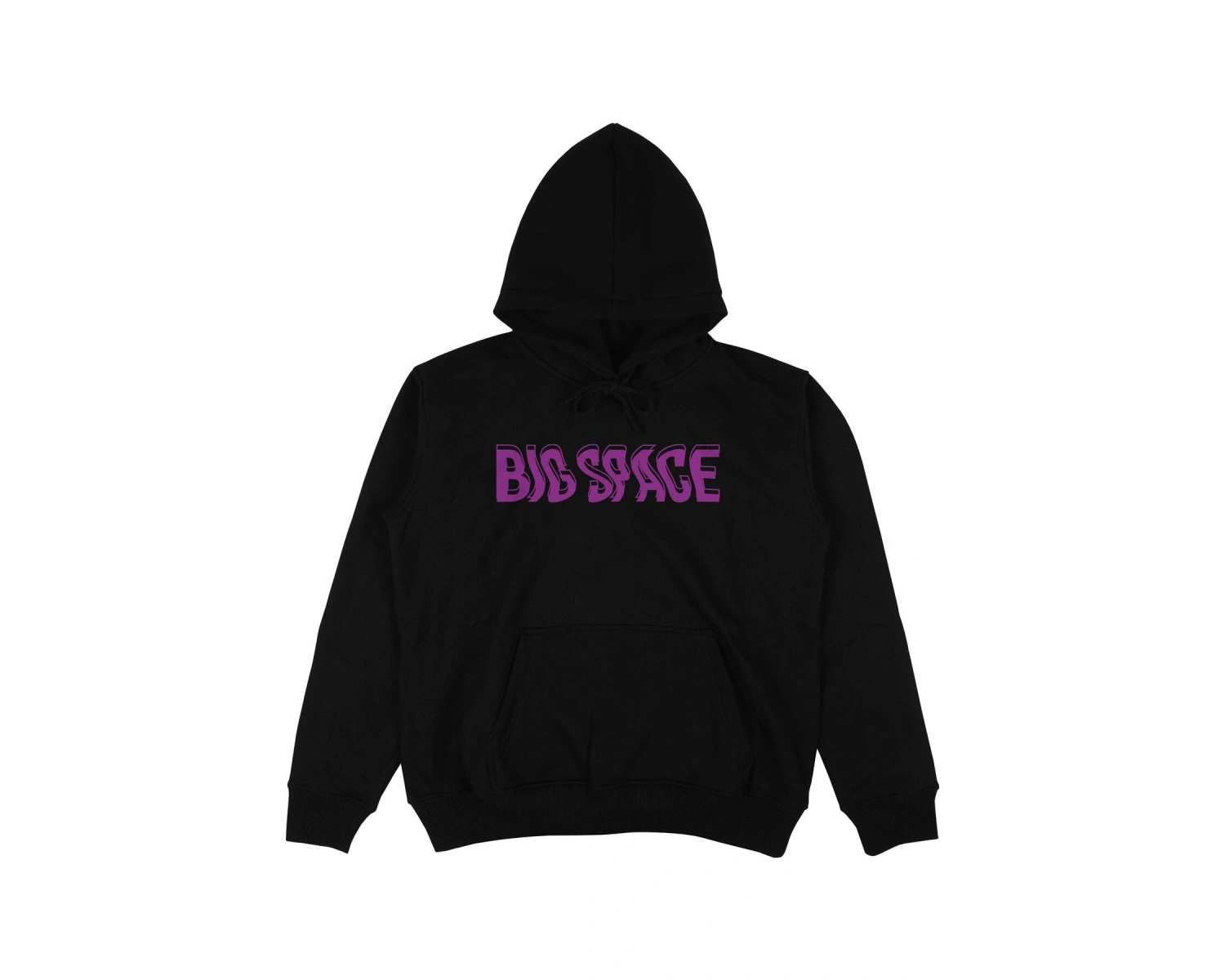 Big Space Siyah Oversize Unisex Kapüşonlu Sweatshirt Hoodie