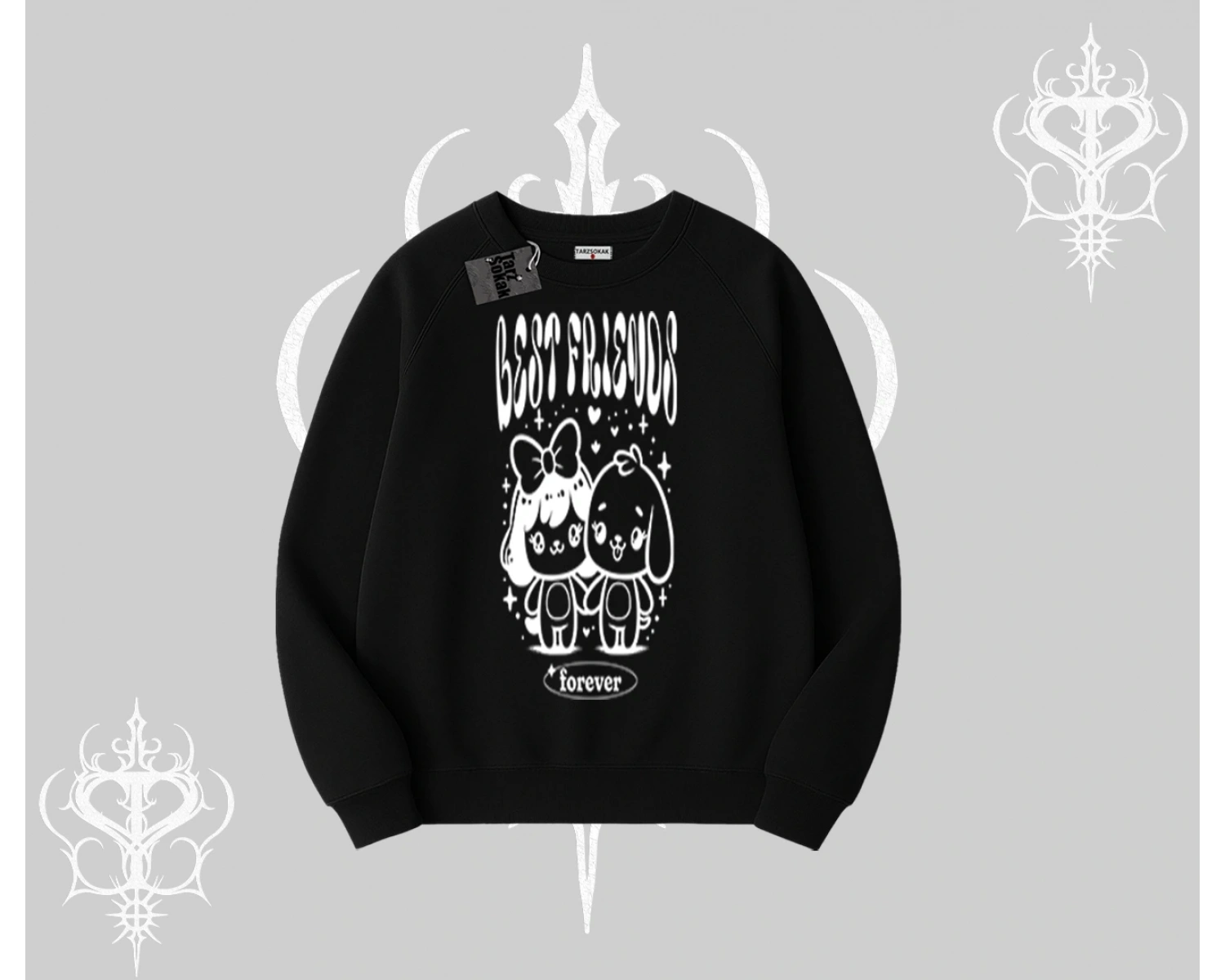 Biskilet Sweatshirt Best Friends Forever Baskılı Sevimli Tasarım