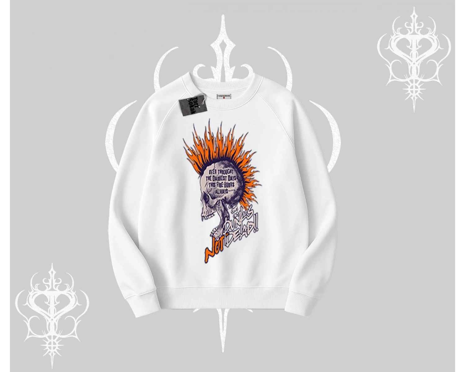Biskilet Sweatshirt Burning Skull Rebel Street Anthem