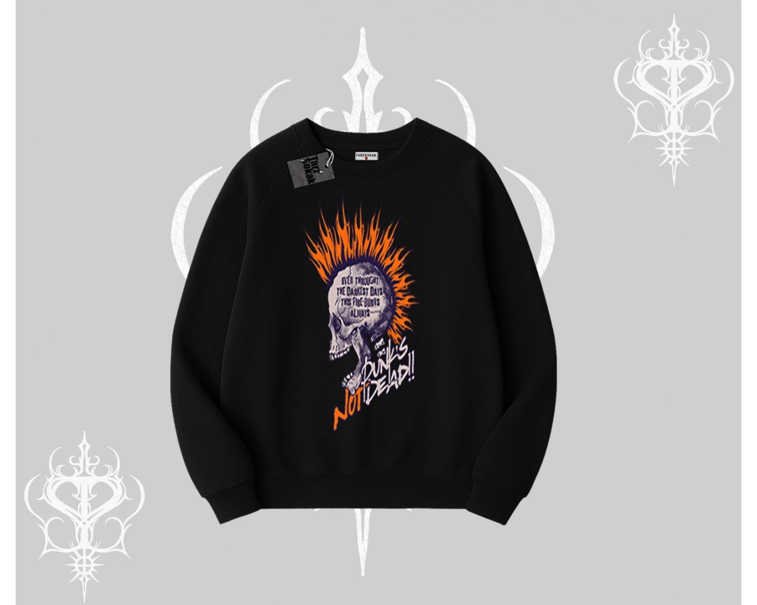 Biskilet Sweatshirt Burning Skull Rebel Street Anthem