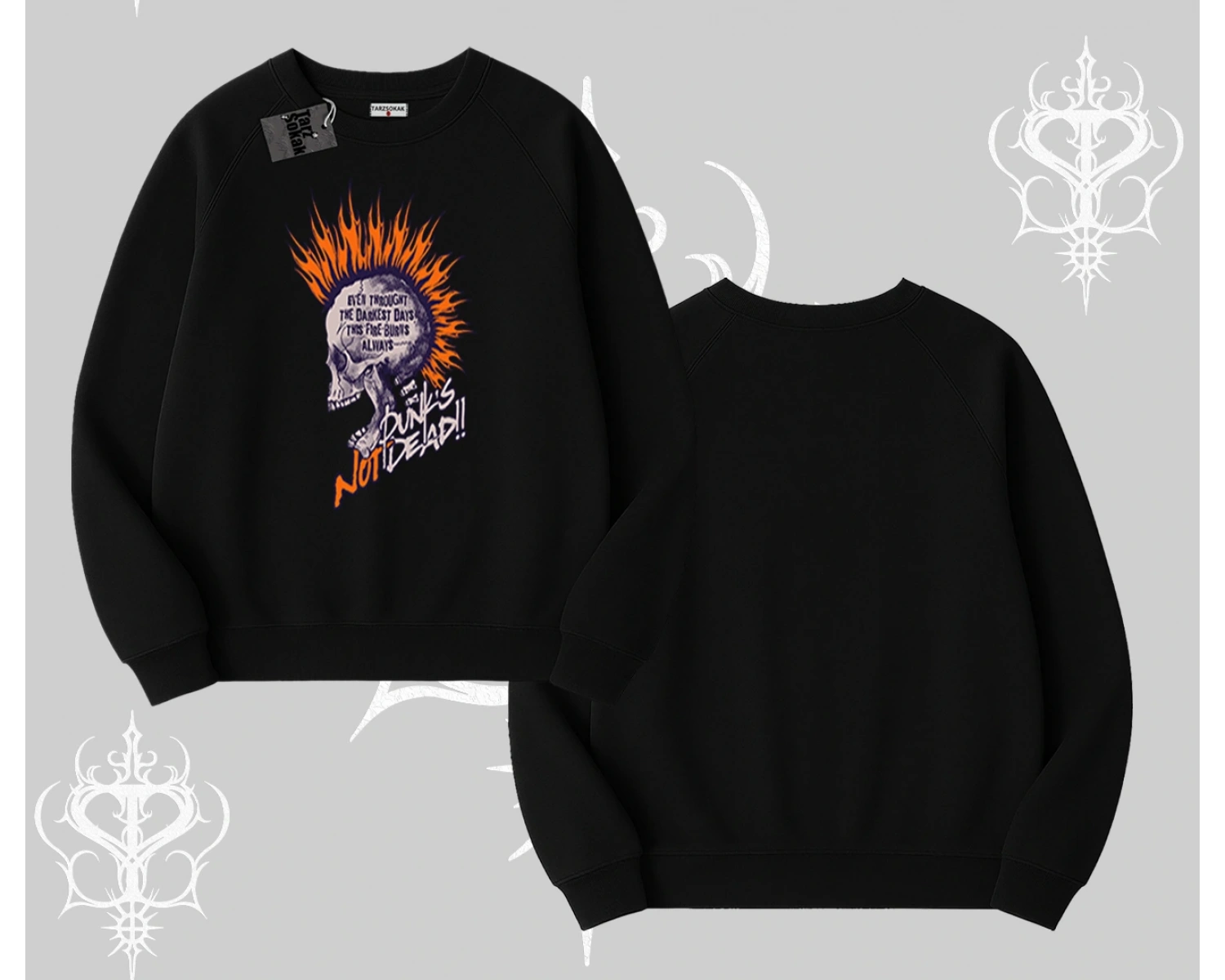 Biskilet Sweatshirt Burning Skull Rebel Street Anthem
