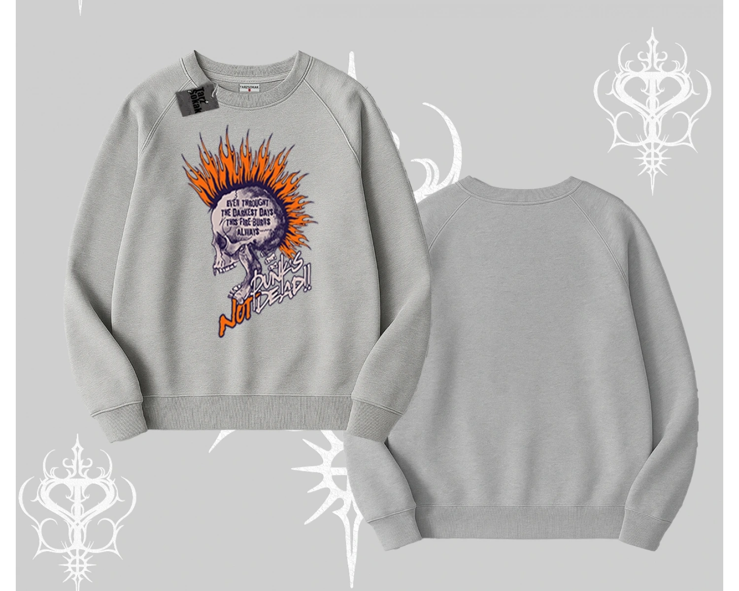 Biskilet Sweatshirt Burning Skull Rebel Street Anthem