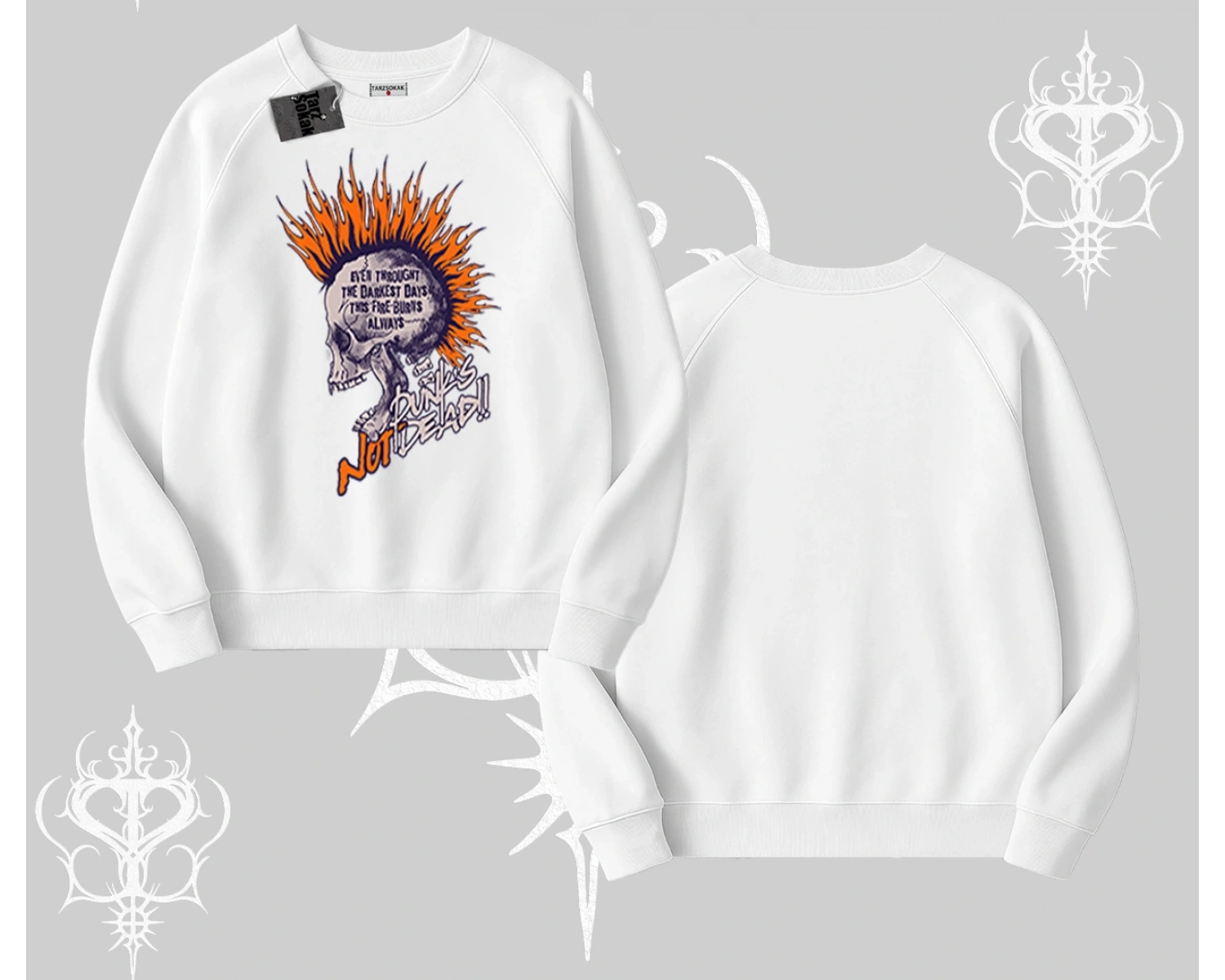 Biskilet Sweatshirt Burning Skull Rebel Street Anthem