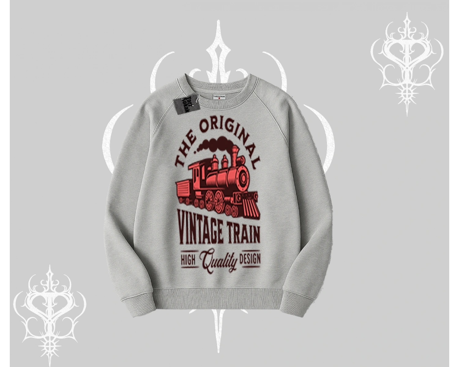 Biskilet Sweatshirt Classic Railroad Vintage Train Street Aesthetic