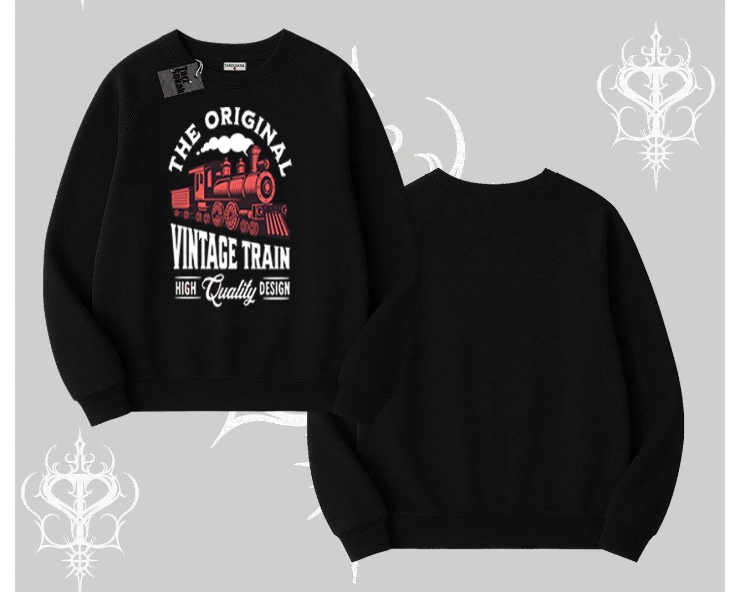 Biskilet Sweatshirt Classic Railroad Vintage Train Street Aesthetic