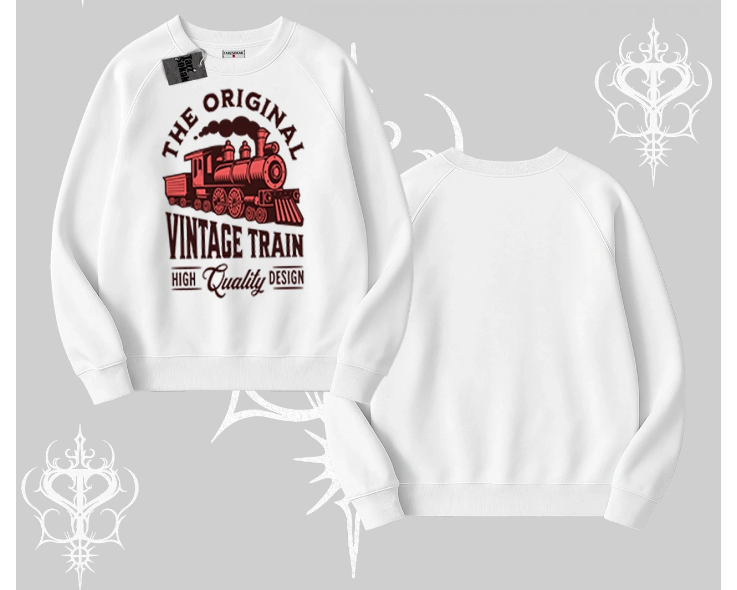 Biskilet Sweatshirt Classic Railroad Vintage Train Street Aesthetic