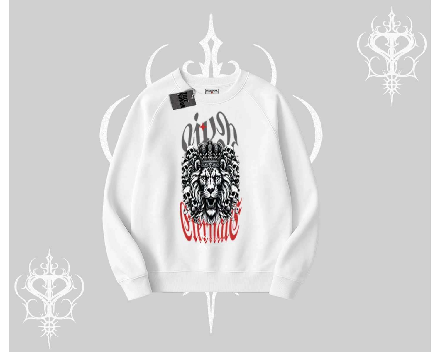 Biskilet Sweatshirt Crowned Lion Rock Authority Myth