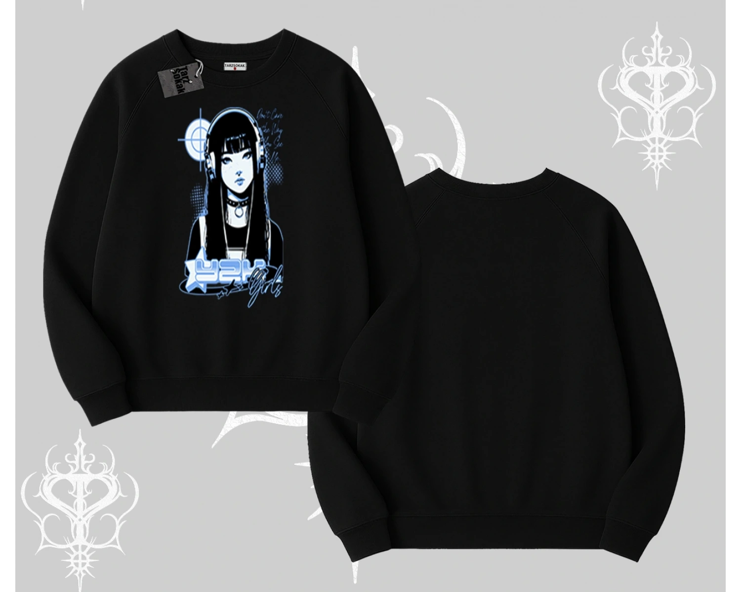 Biskilet Sweatshirt Cyber Y2K Anime Girl Street Sound Aesthetic