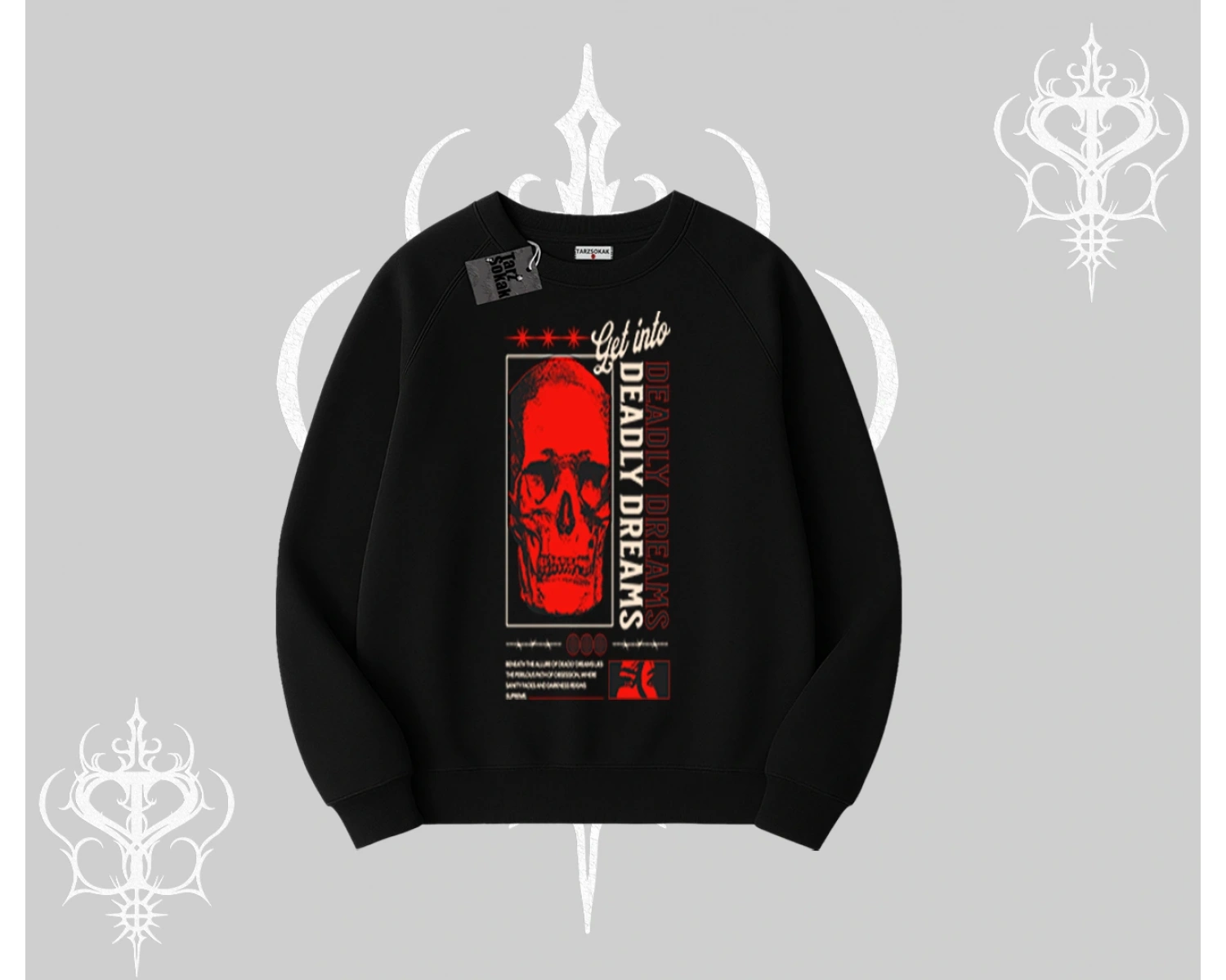 Biskilet Sweatshirt Deadly Dreams Skull Redcore Street Manifest
