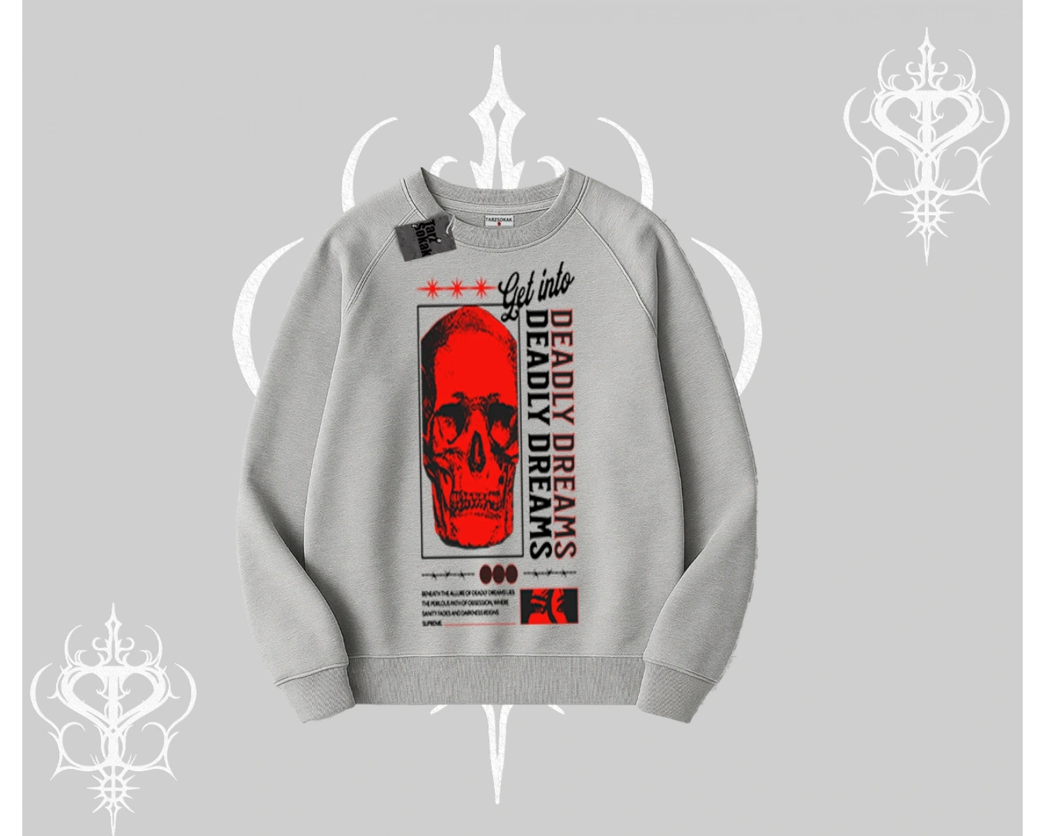 Biskilet Sweatshirt Deadly Dreams Skull Redcore Street Manifest