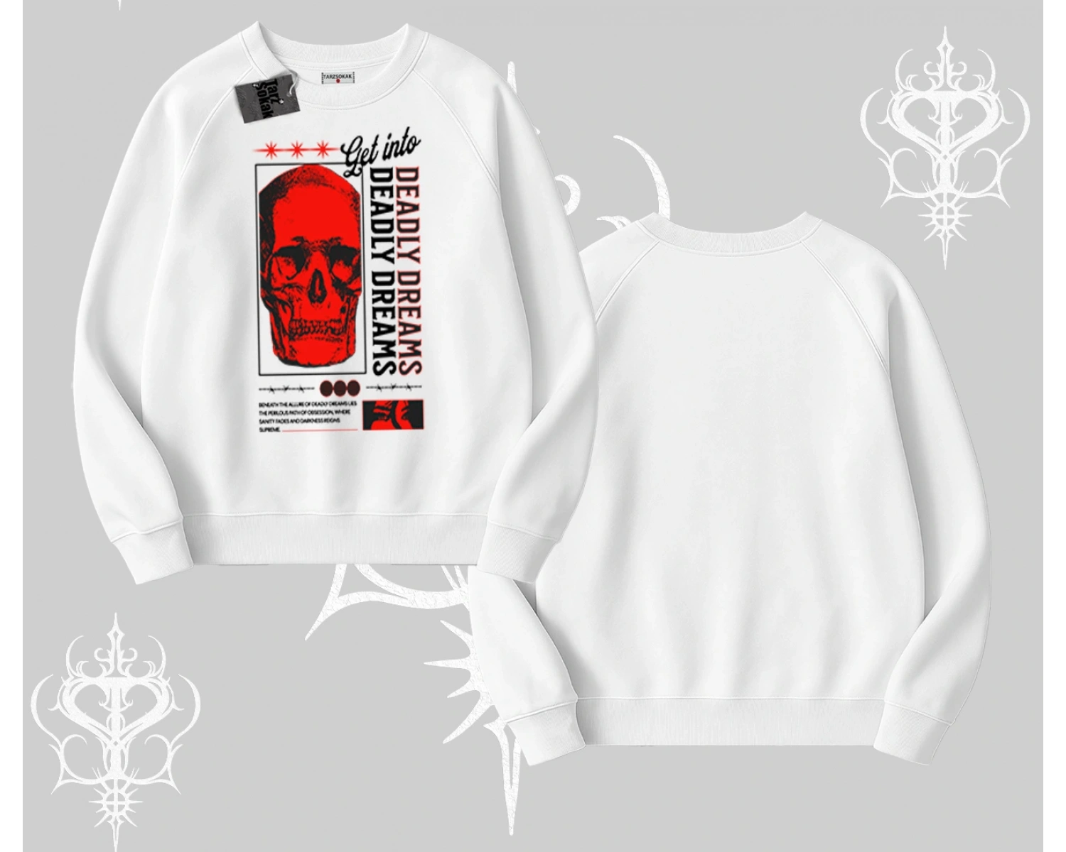 Biskilet Sweatshirt Deadly Dreams Skull Redcore Street Manifest
