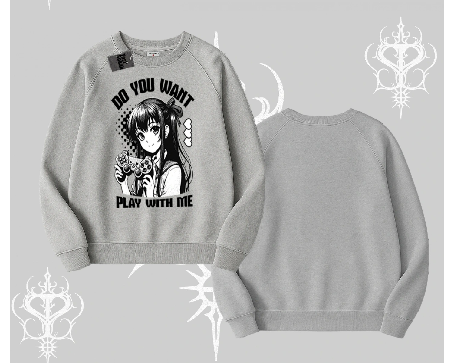Biskilet Sweatshirt Do You Want Play With Me Anime Kız Baskılı