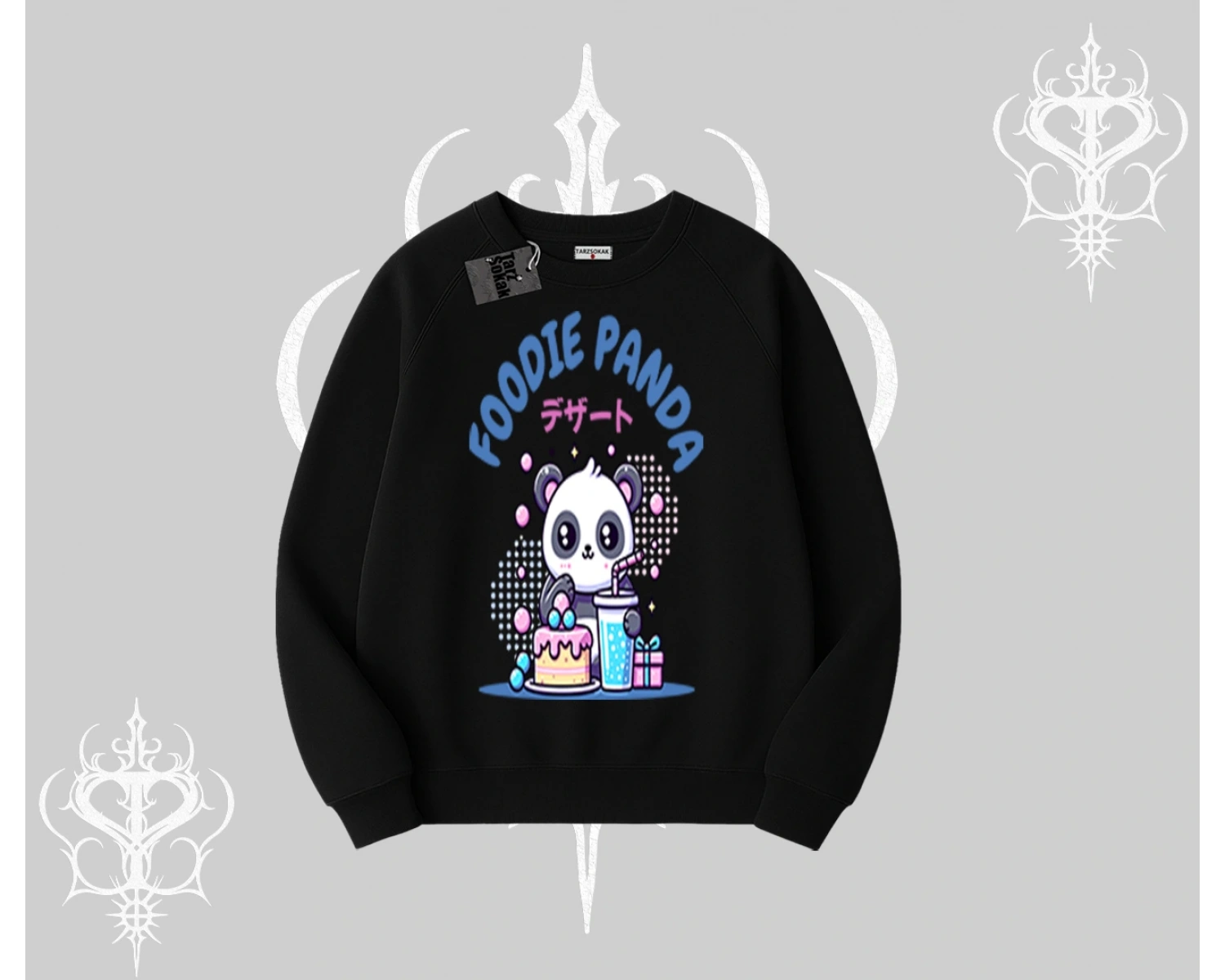 Biskilet Sweatshirt Foodie Panda Tatlı ve Sevimli Panda Baskılı