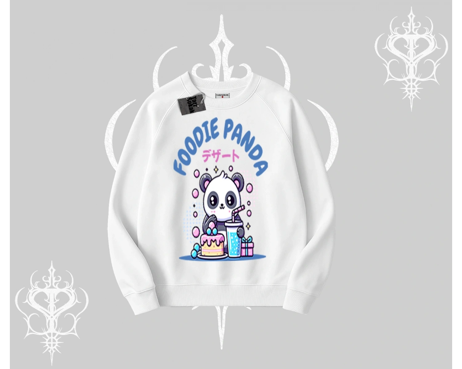 Biskilet Sweatshirt Foodie Panda Tatlı ve Sevimli Panda Baskılı