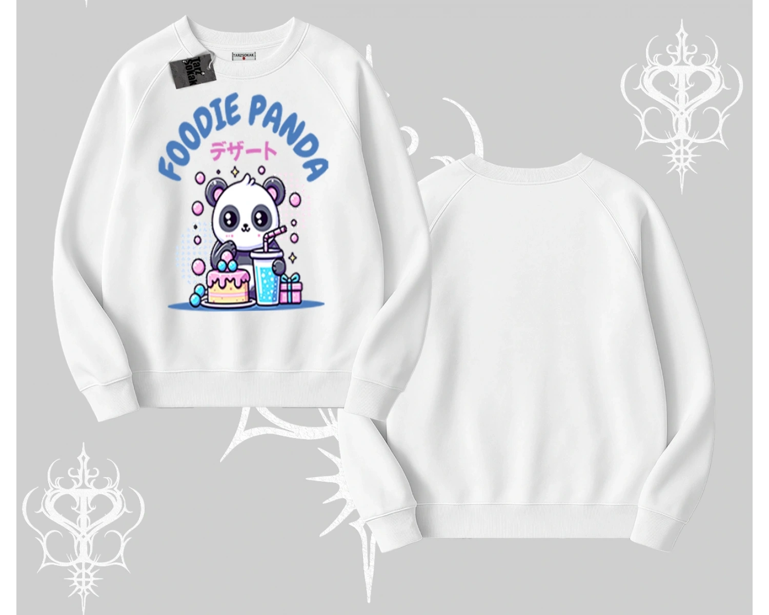 Biskilet Sweatshirt Foodie Panda Tatlı ve Sevimli Panda Baskılı