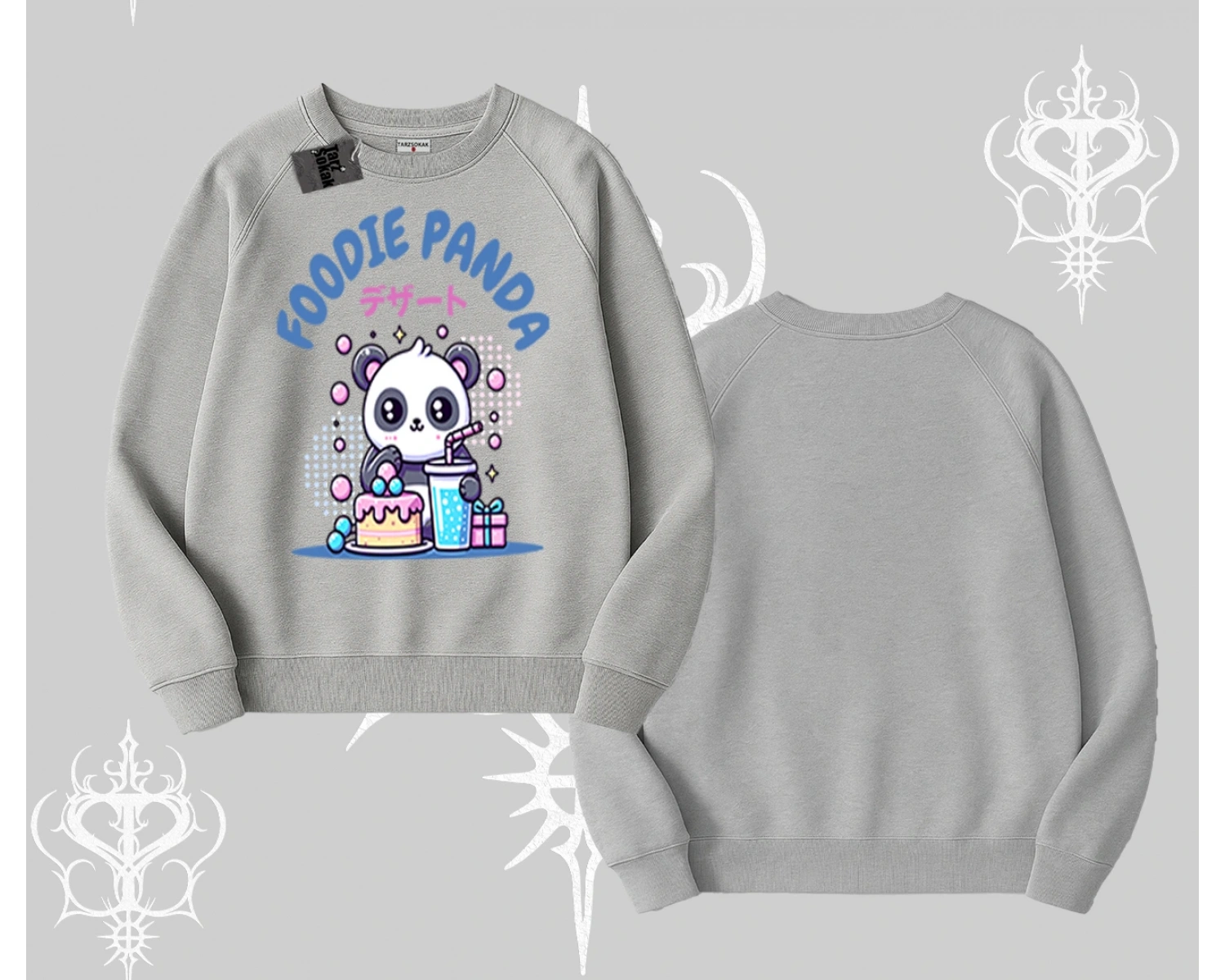 Biskilet Sweatshirt Foodie Panda Tatlı ve Sevimli Panda Baskılı