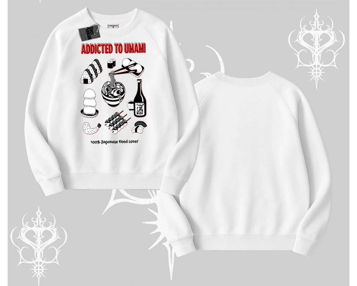 Biskilet Sweatshirt Japon Mutfağı Umami Temalı Baskılı