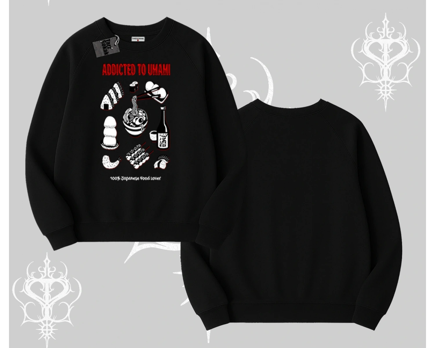 Biskilet Sweatshirt Japon Mutfağı Umami Temalı Baskılı